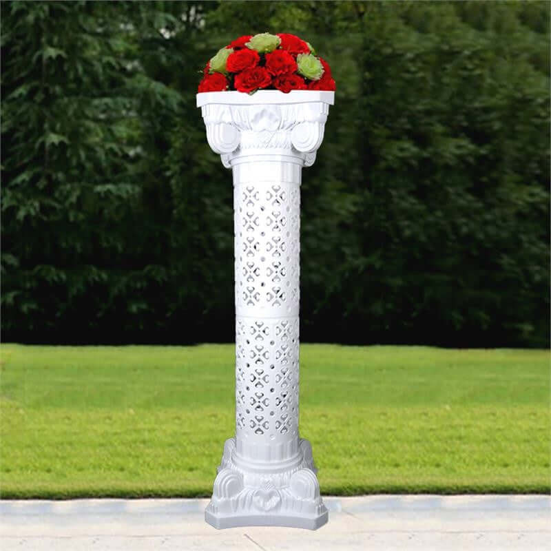 Hot Deal! 4-Pack White Adjustable Venetian Roman Wedding Pedestal Column Plant Stands - PVC