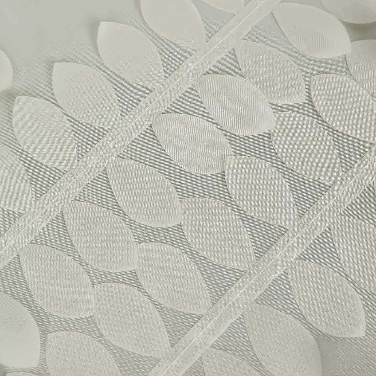 Hot Sale! Ivory Taffeta 120-Inch Round Tablecloth with 3D Leaf Petal Design