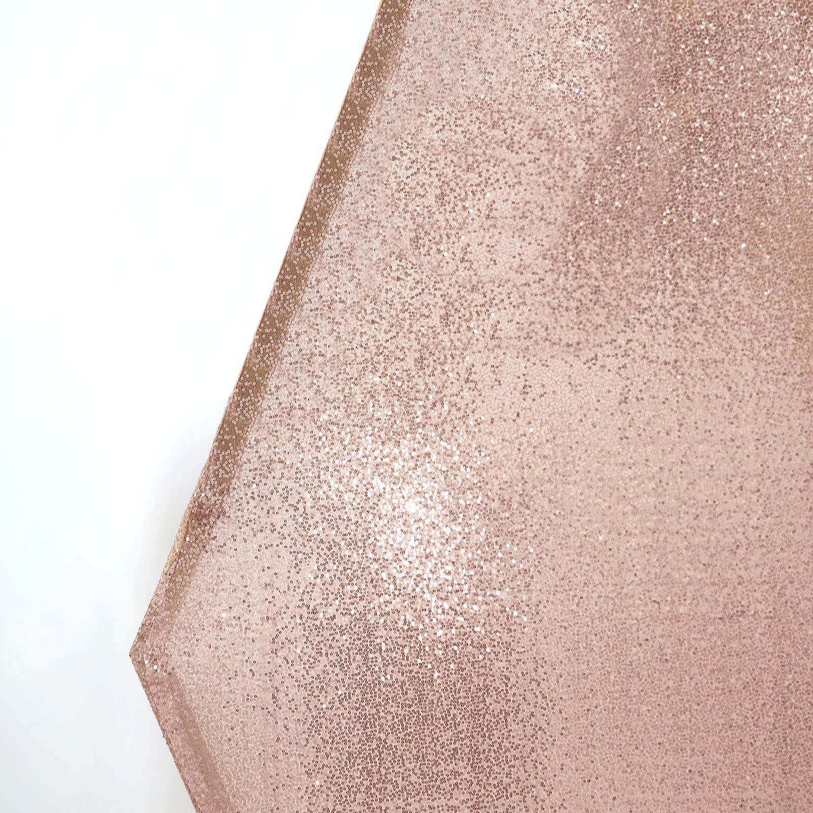8ft x 7ft Rose Gold Shiny Double-Sided Sequin Cover for Hexagon Wedding Arch Stand