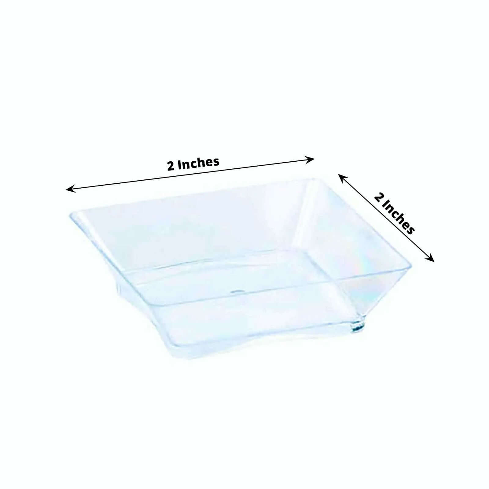 50-Pack Clear Plastic Disposable Appetizer Plates with Modern Square Design