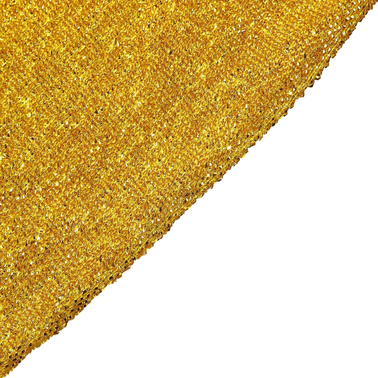 7ft x 8ft Double-Sided Gold Metallic Shimmer Tinsel Spandex Hexagon Wedding Arbor Backdrop