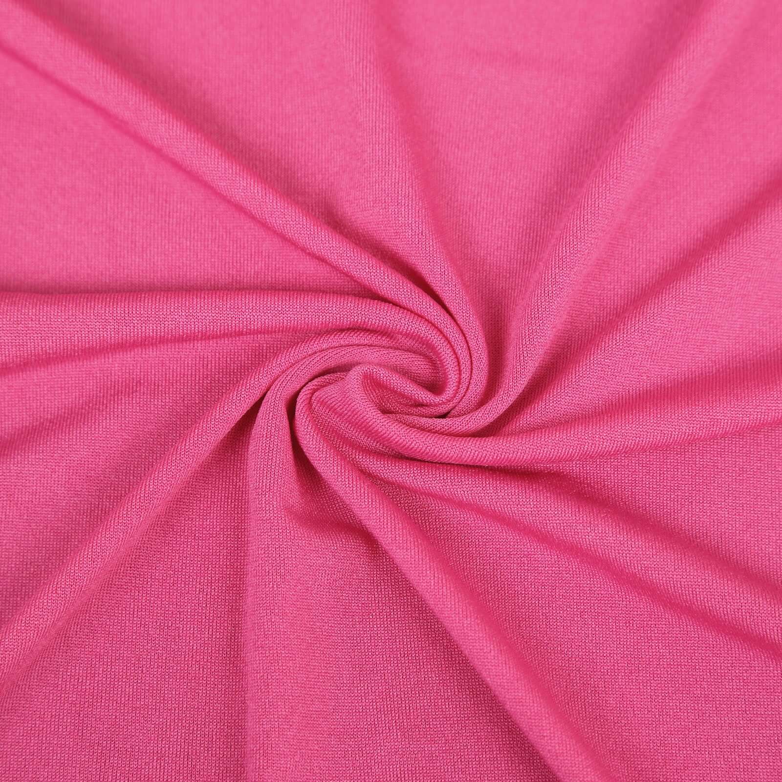 Hot Deal! Custom Fitted Set of 4 Matte Fuchsia Spandex Half Moon Wedding Arch Covers in 4 Sizes