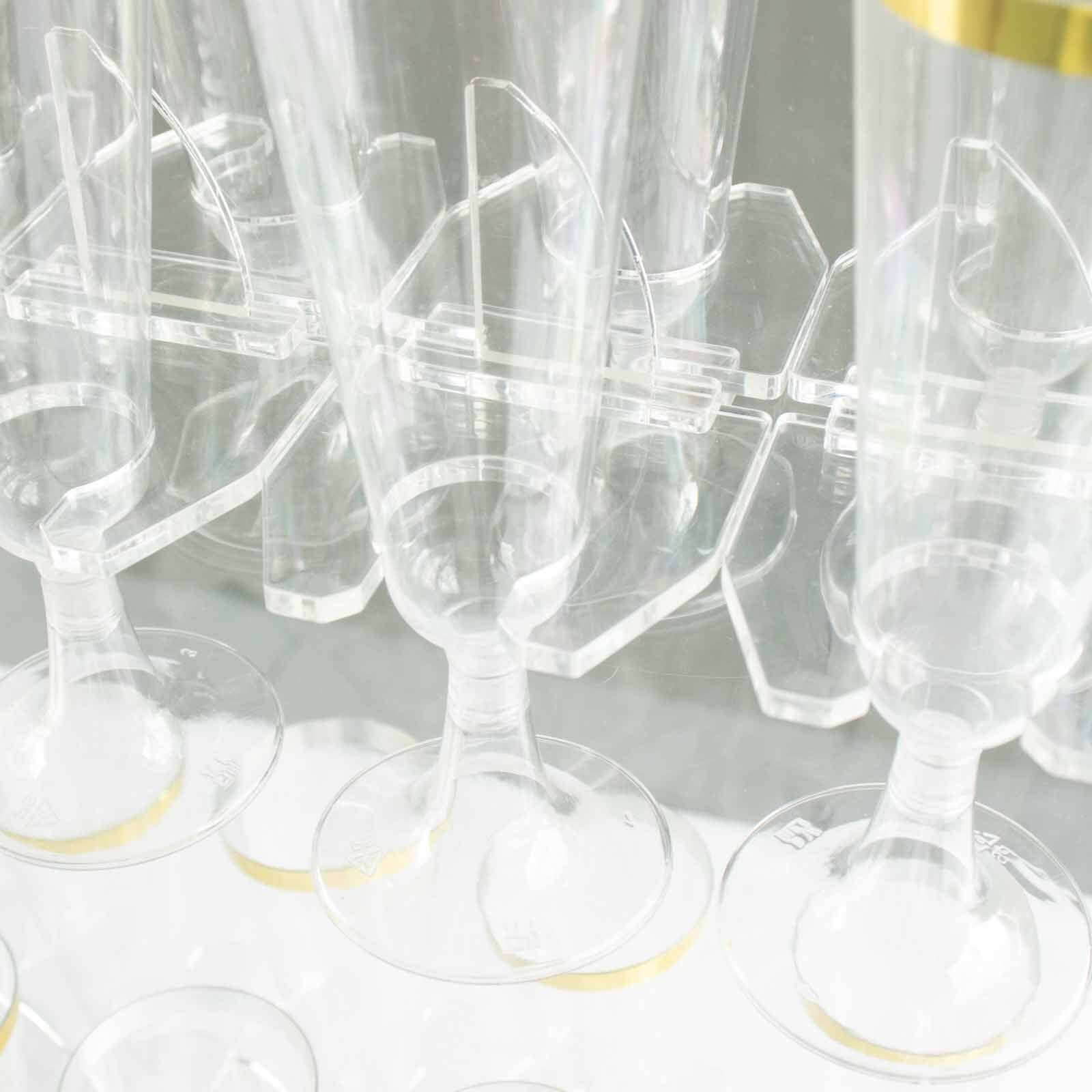 20-Piece Clear Acrylic Glass Holder Hooks - Ideal for Double-Sided Champagne Wall Stemware Display