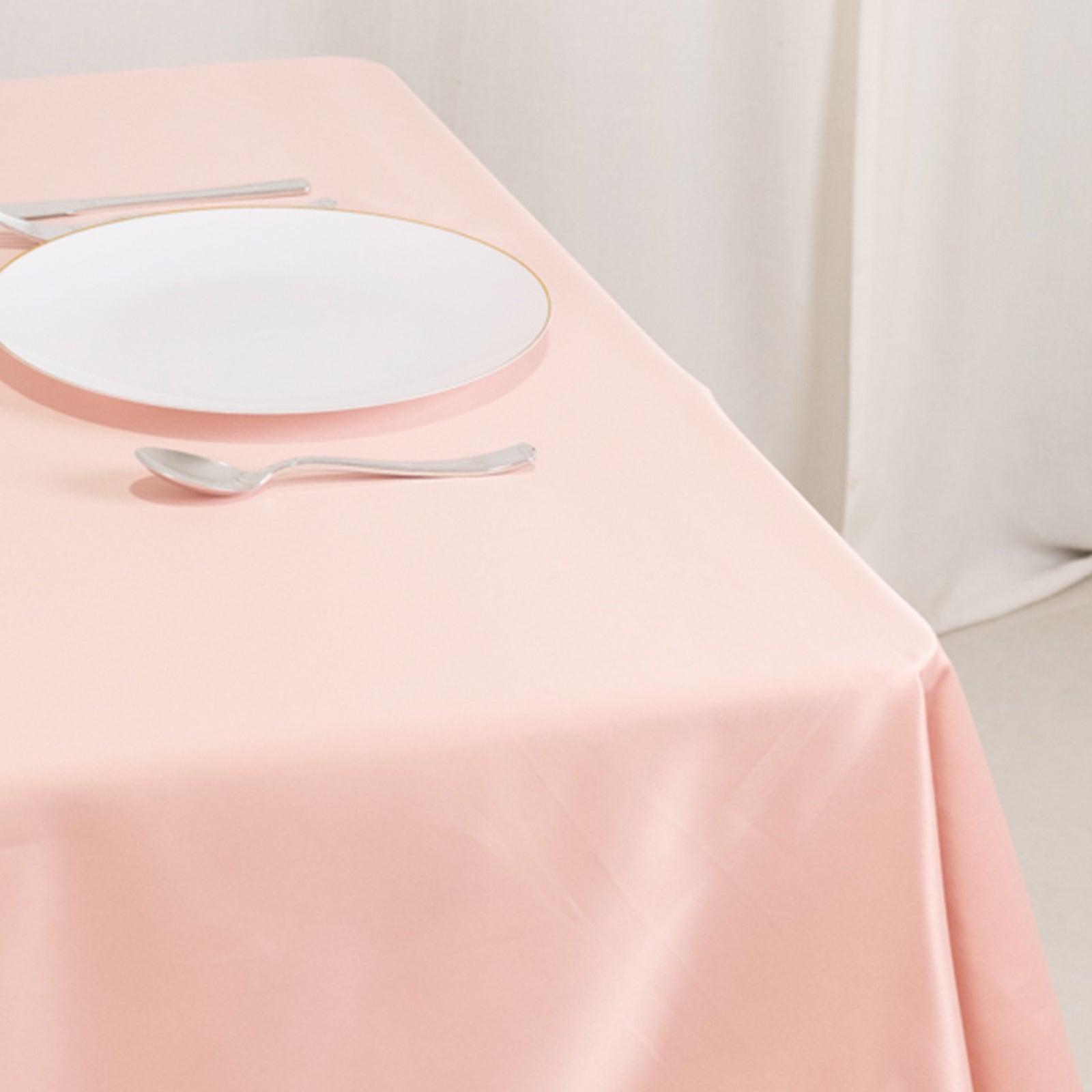Lamour Satin 54x54 Dusty Rose Square Table Overlay - Durable Silk-Like Table Cover