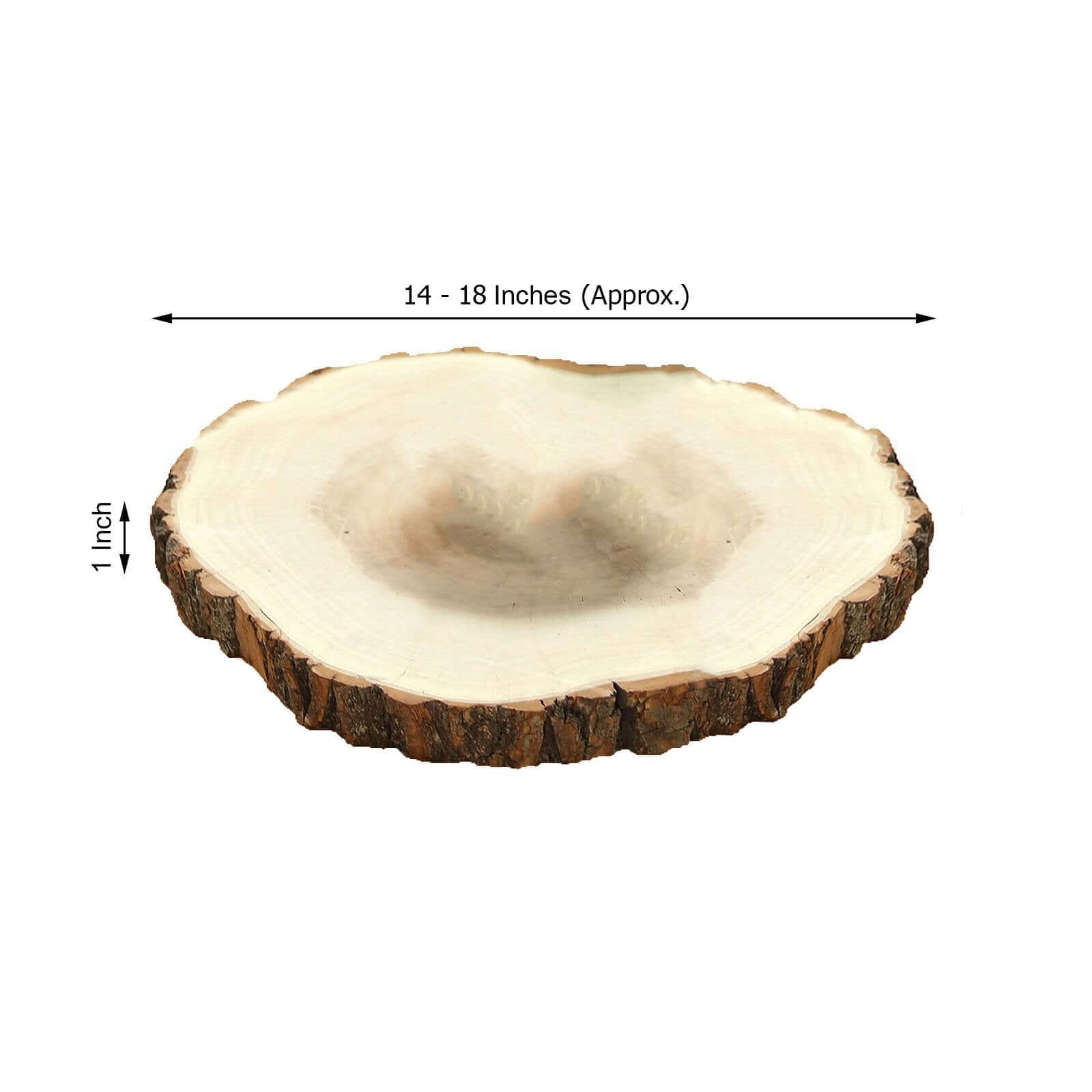 Hot! Polished Rustic Poplar Wood Round Slices for Wedding & Event Decor, 18 Dia