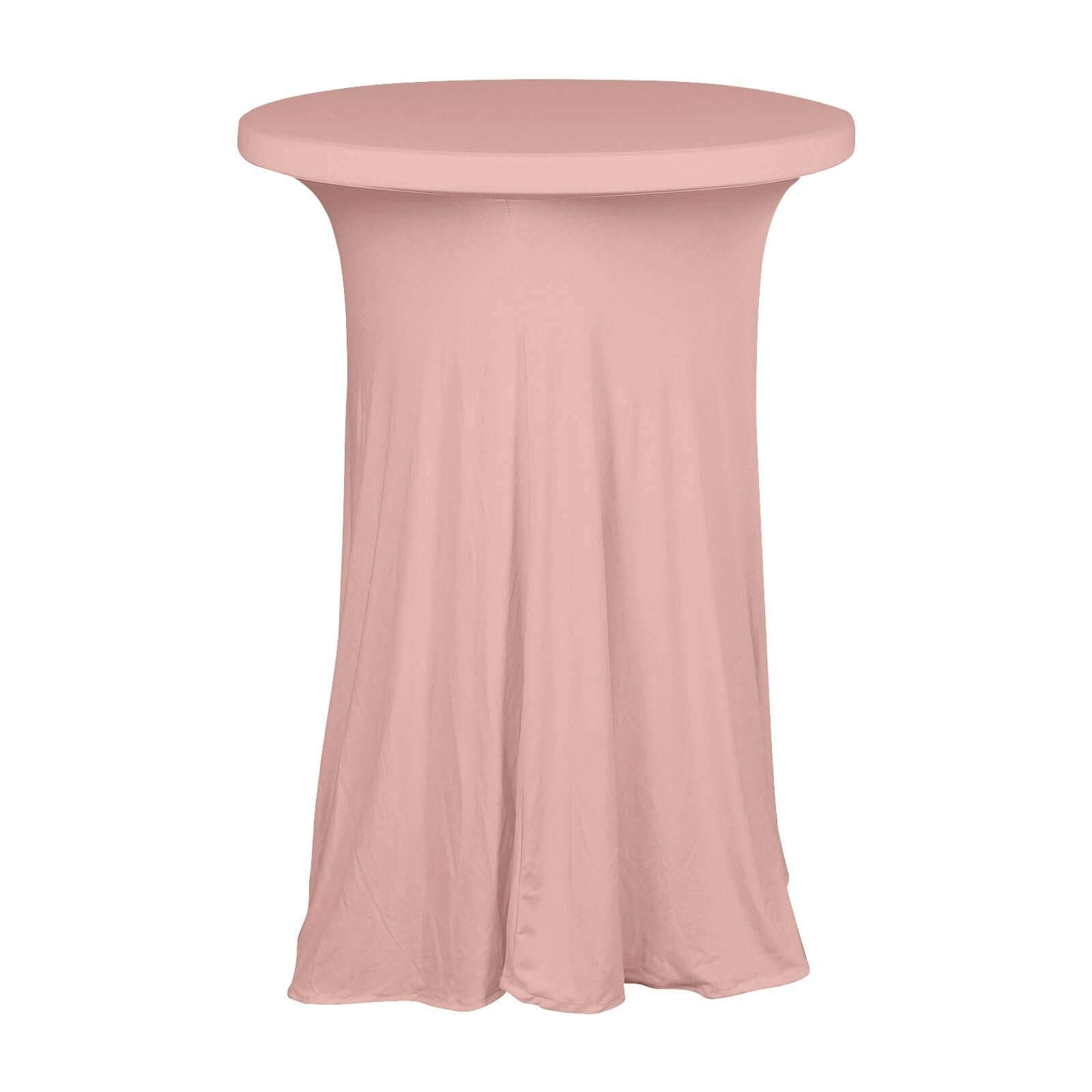 Hot! Dusty Rose Spandex 32 Round Cocktail Table Cover with Wavy Drapes