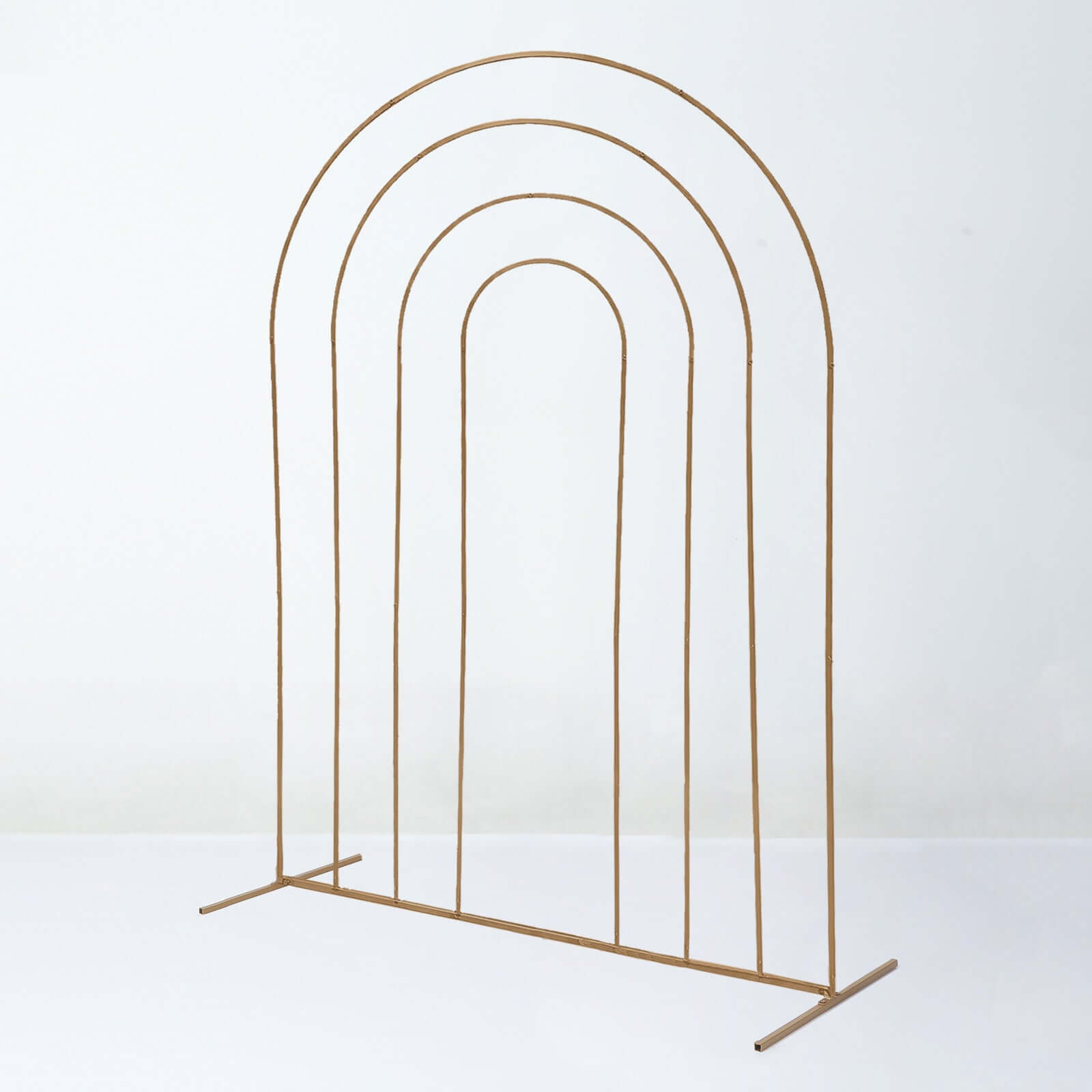 Get This Stunning 8ft Gold Rainbow Round Top Metal Wedding Arch Now!