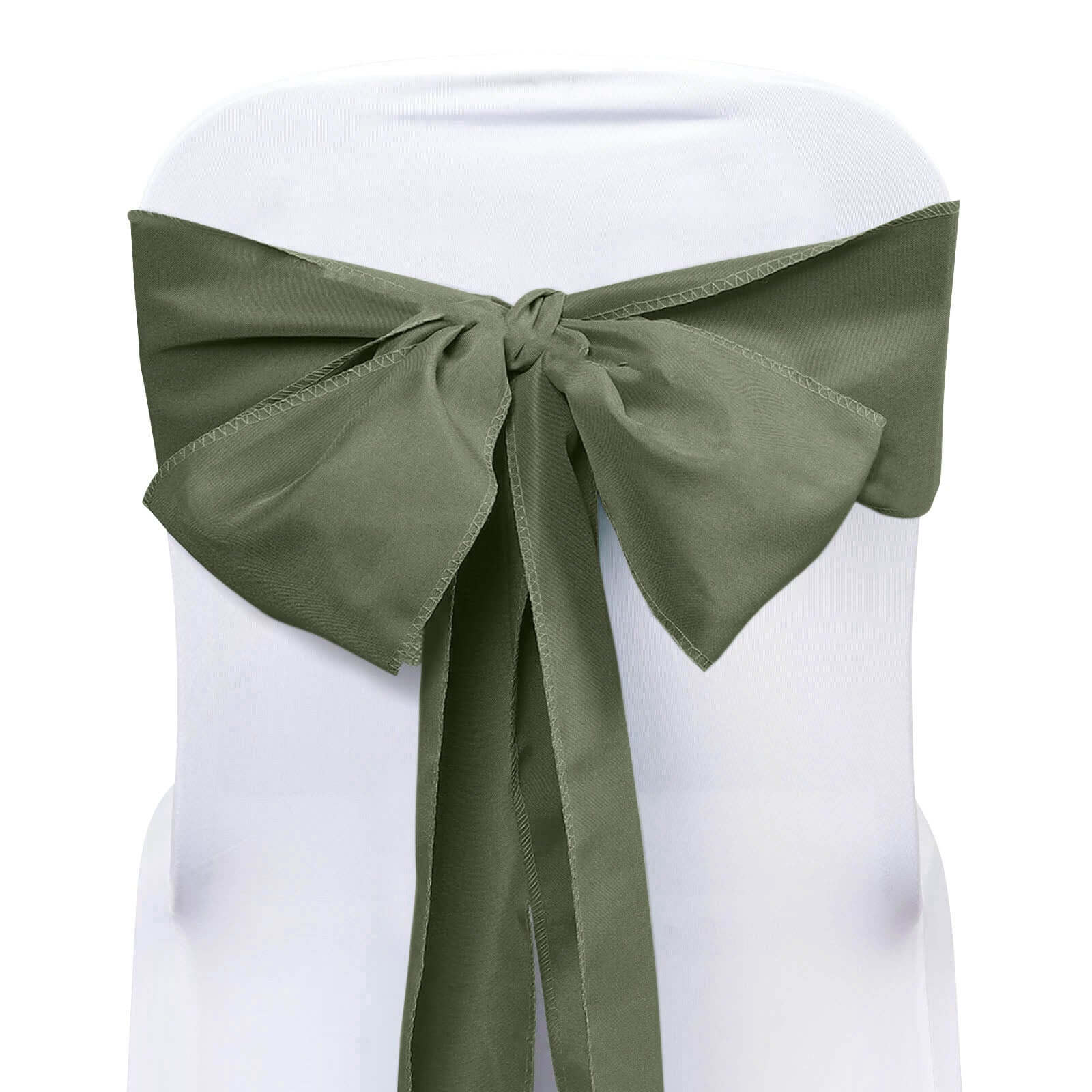 5-Piece Set of Olive Green Polyester Chair Sashes, 6x108 - Great Value!