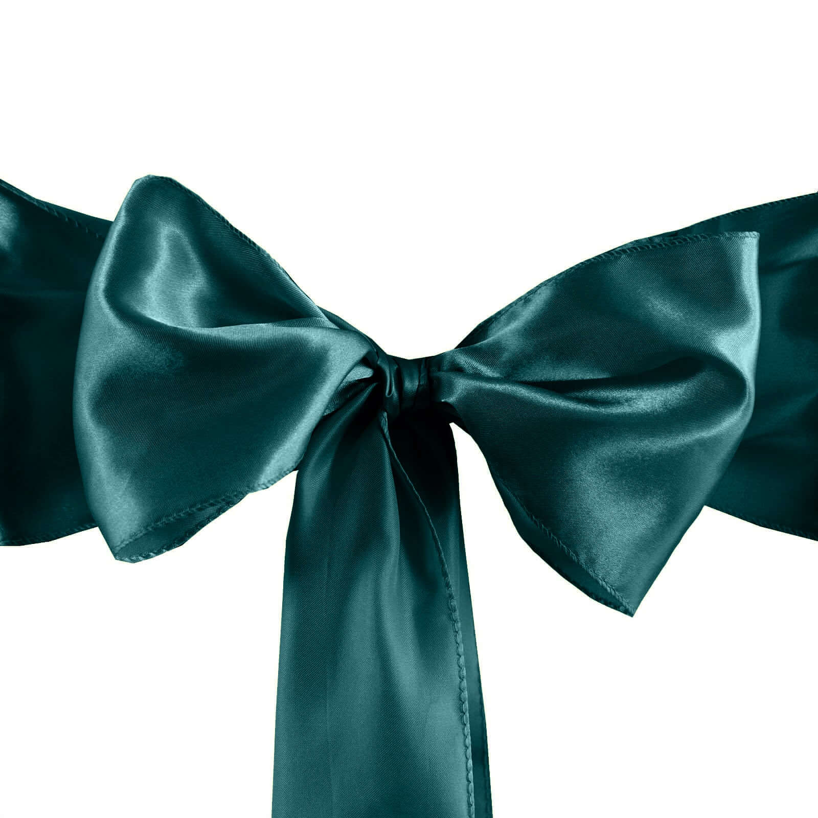 5-Pack Peacock Teal Satin Chair Sashes - Durable & Shiny Decor