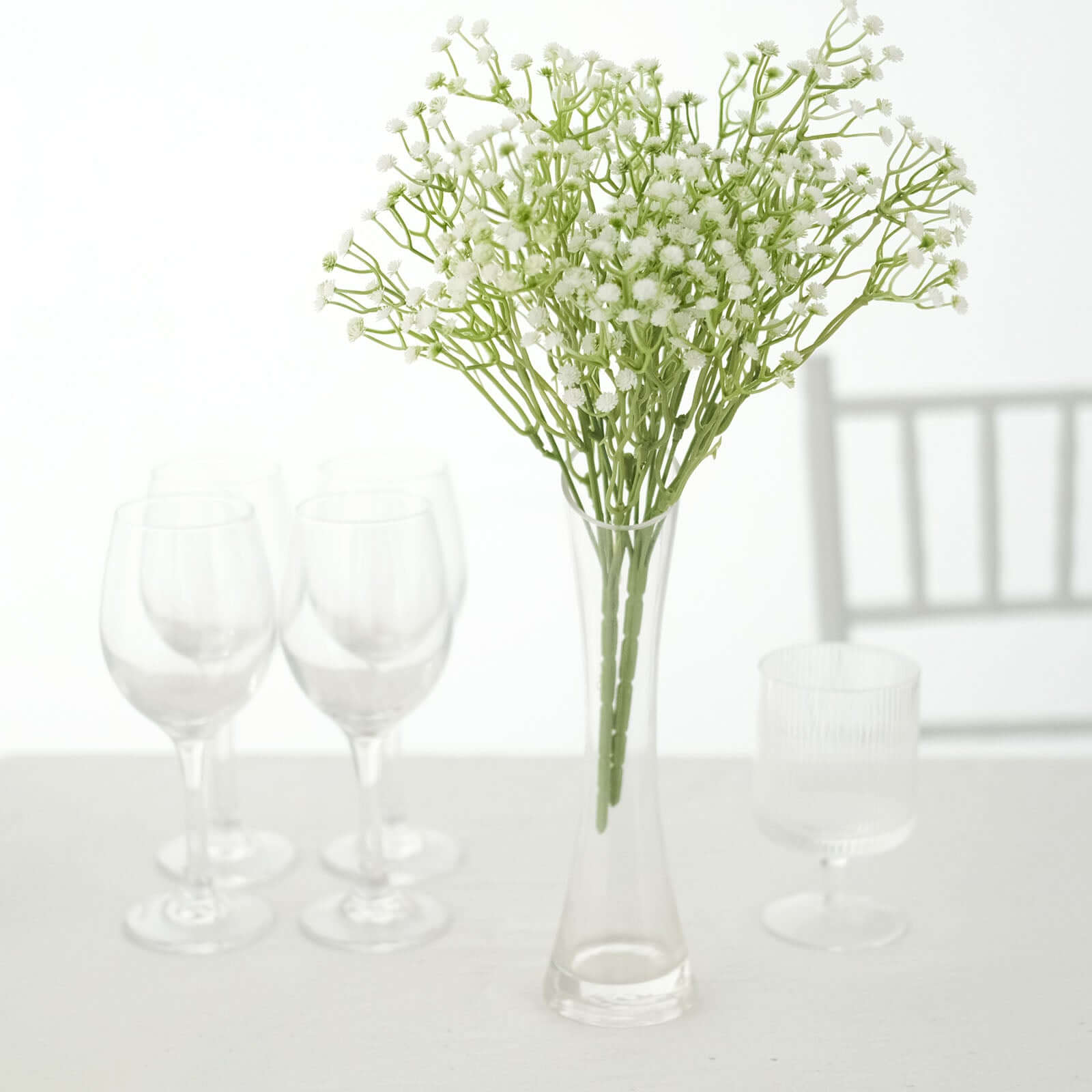Hot Sale! 3 Pieces of 14-Inch Artificial White Baby’s Breath Gypsophila Flower Arrangements for Indoor Decor