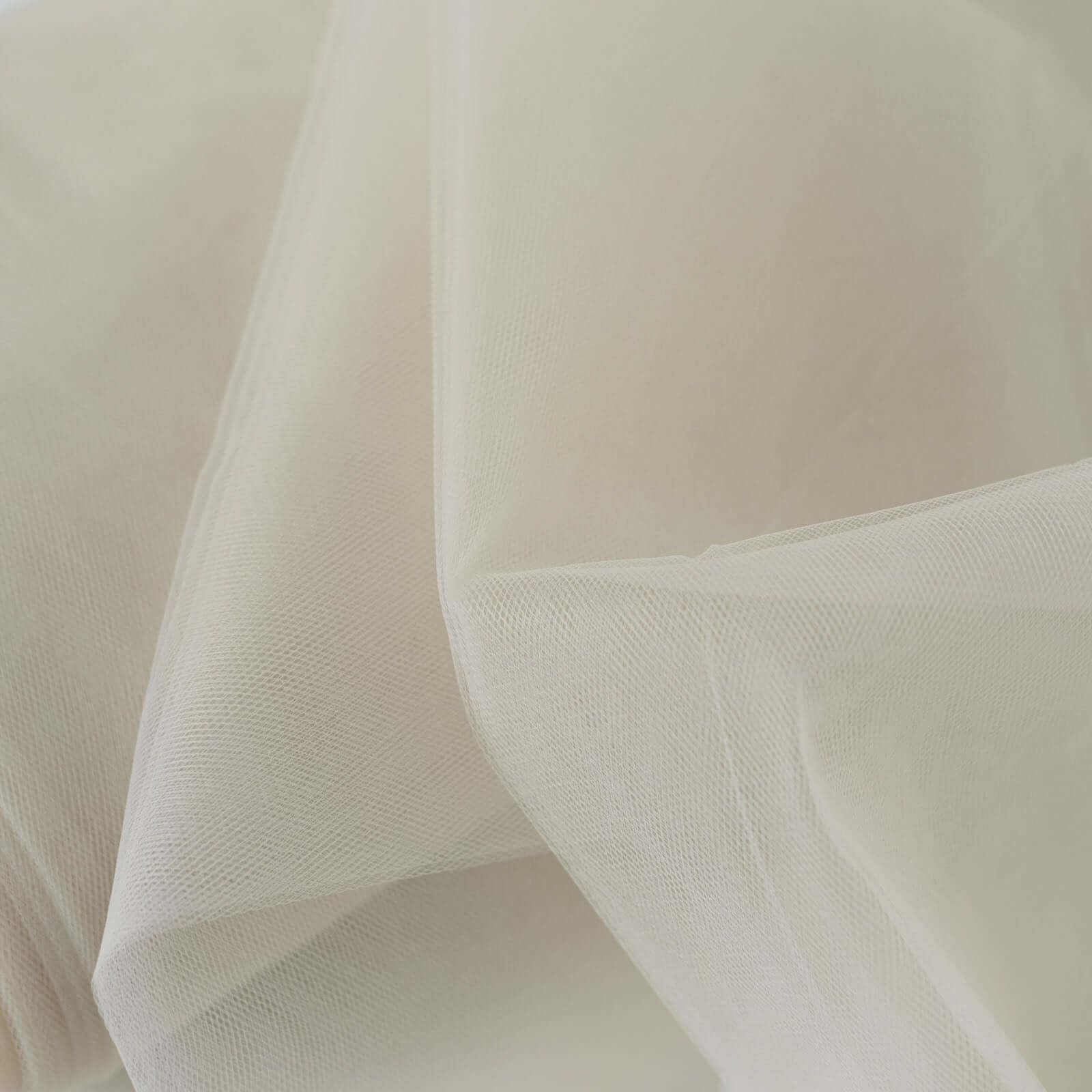 50-Yard Beige Tulle Fabric Bolt, 108 Inches Wide, Ideal for DIY Crafts