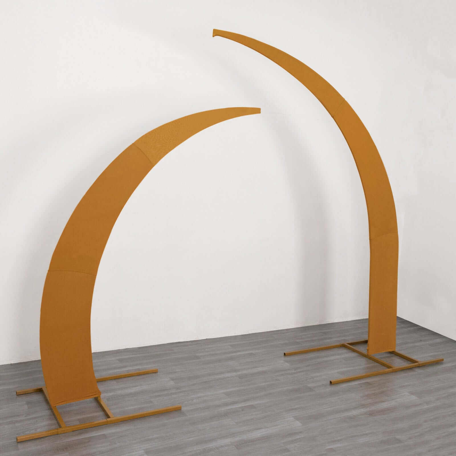 Hot Sale! Set of 2 Gold Spandex Wedding Arch Backdrop Covers for 6.5ft & 8ft Stands
