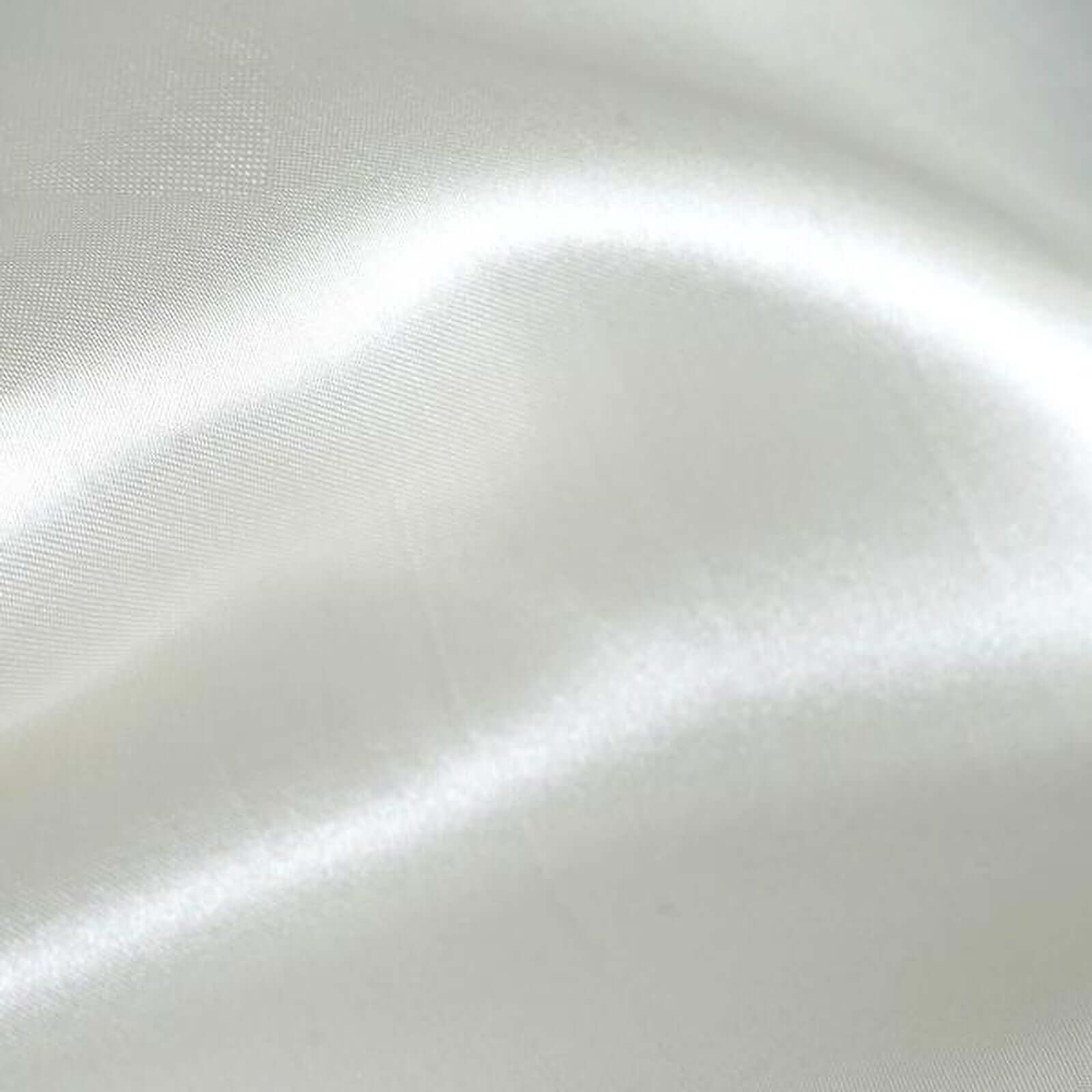 5-Pack Ivory Satin Chair Sashes - Durable, Shiny Bows for Events