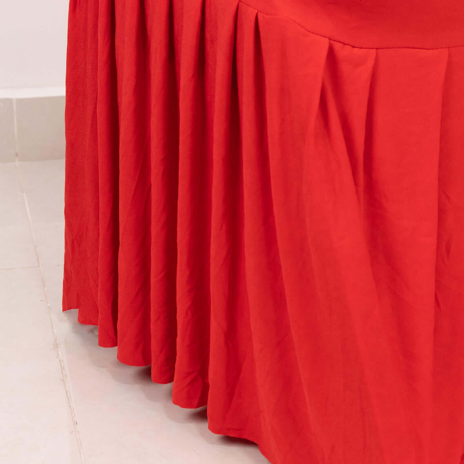Hot Deal! Red Spandex Stretch Chair Cover with Ruffle Pleated Skirt for Banquet Chairs (1-Piece)