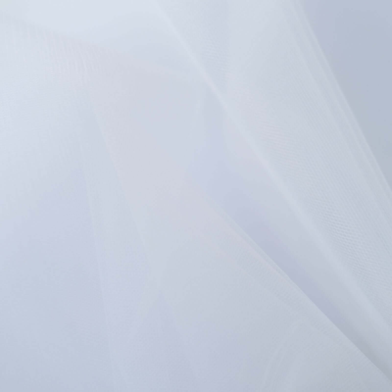 50 Yards 108-Inch Wide White Nylon Tulle Fabric Bolt for DIY Crafts