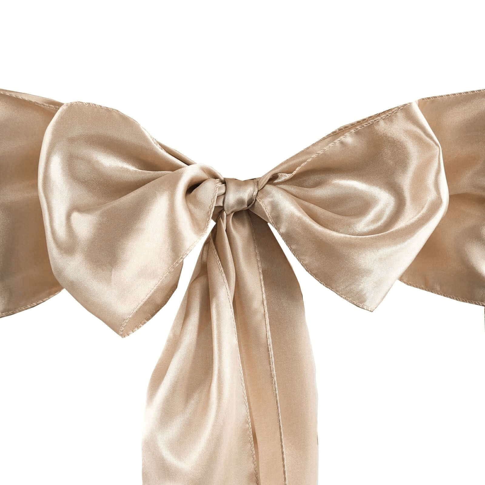 5-Piece Nude Satin Chair Sashes - Durable, Shiny Finish 6x106