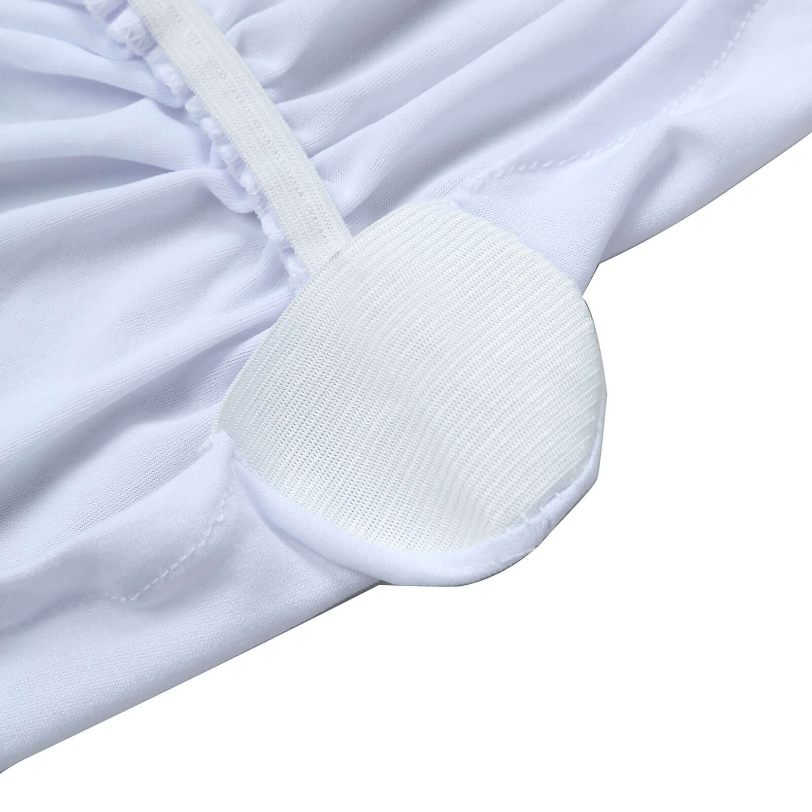 White Ruched Pleated Heavy - Duty Spandex Stretch Cover for 32