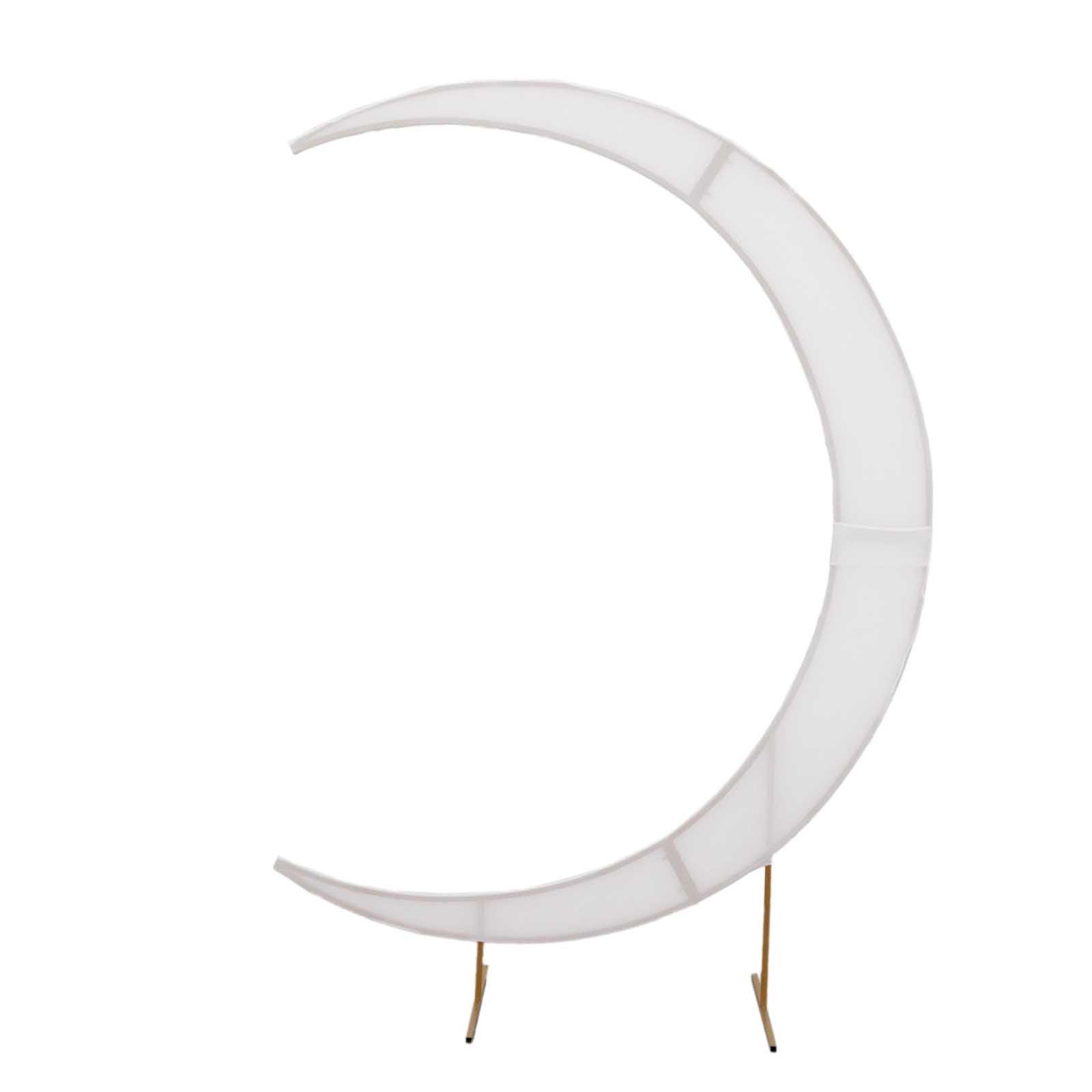 Custom-Fitted 7.5ft White Spandex Cover for Crescent Moon Wedding Arch