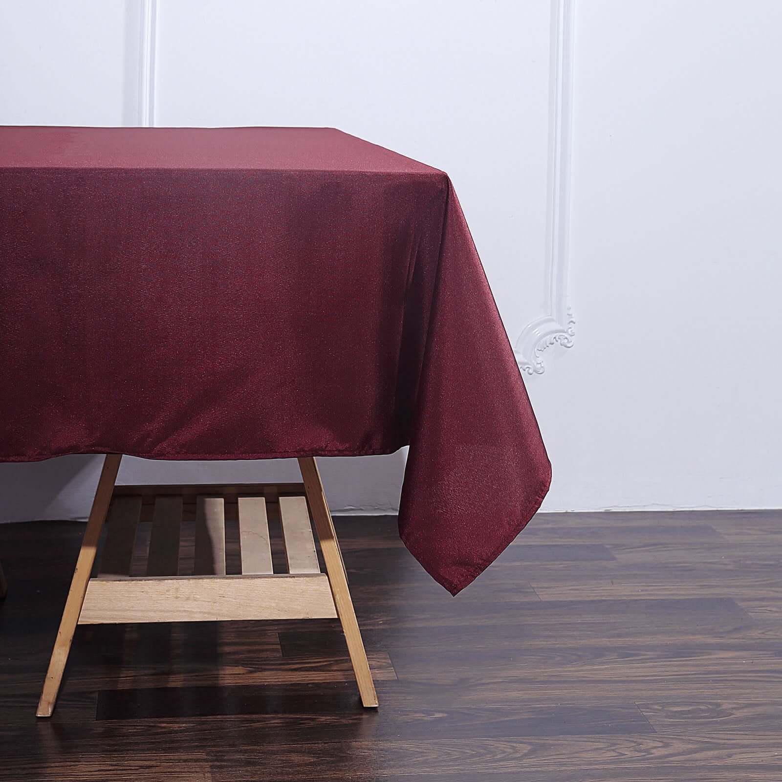 Hot! Wrinkle-Resistant & Durable 70x70 Burgundy Polyester Square Tablecloth