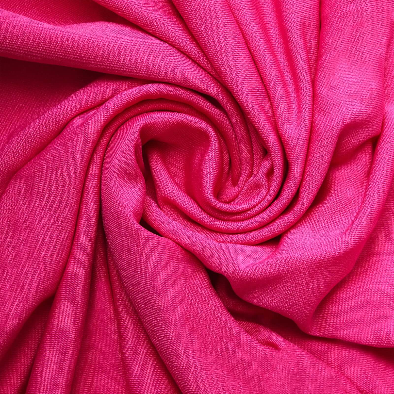 Hot Deal! Set of 5 Fuchsia Stretchable 160 GSM Spandex Cylinder Pedestal Stand Covers