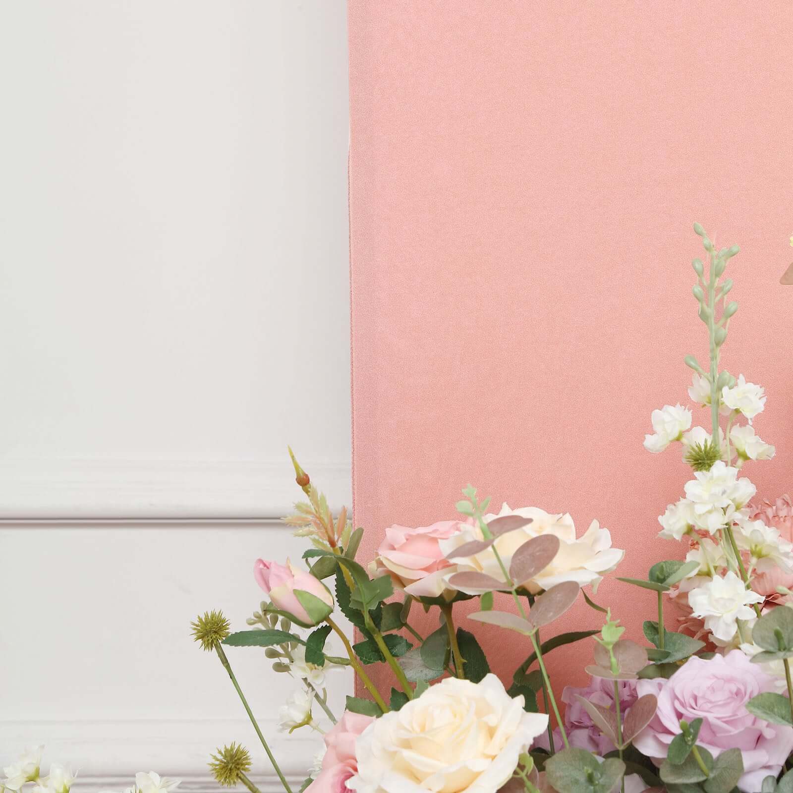 Custom-Fitted Set of 4 Dusty Rose Spandex Half Moon Wedding Arch Backdrop Covers