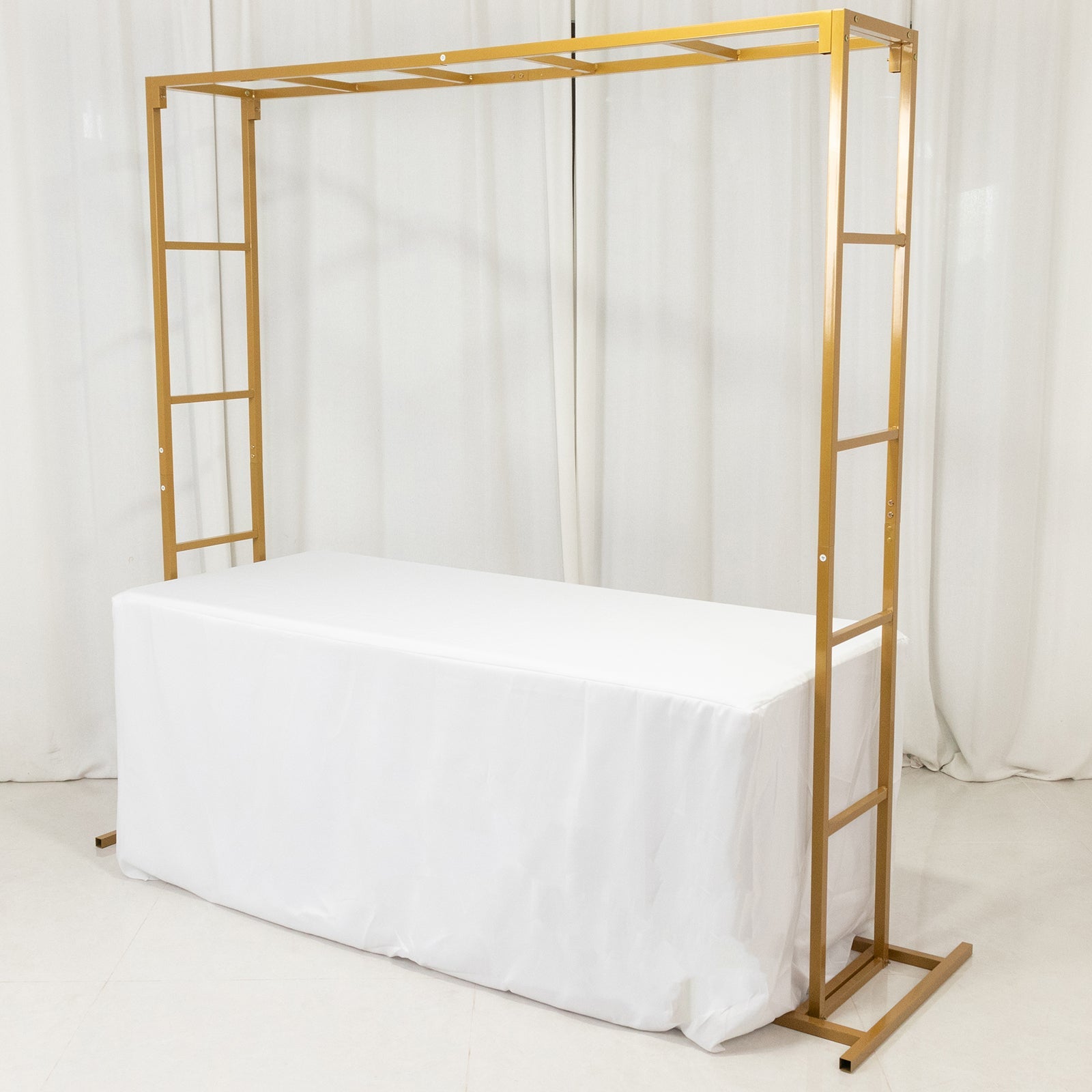 Exclusive 6ft x 6ft Gold Freestanding Square Arbor Backdrop Stand for Table - Ideal for Decor