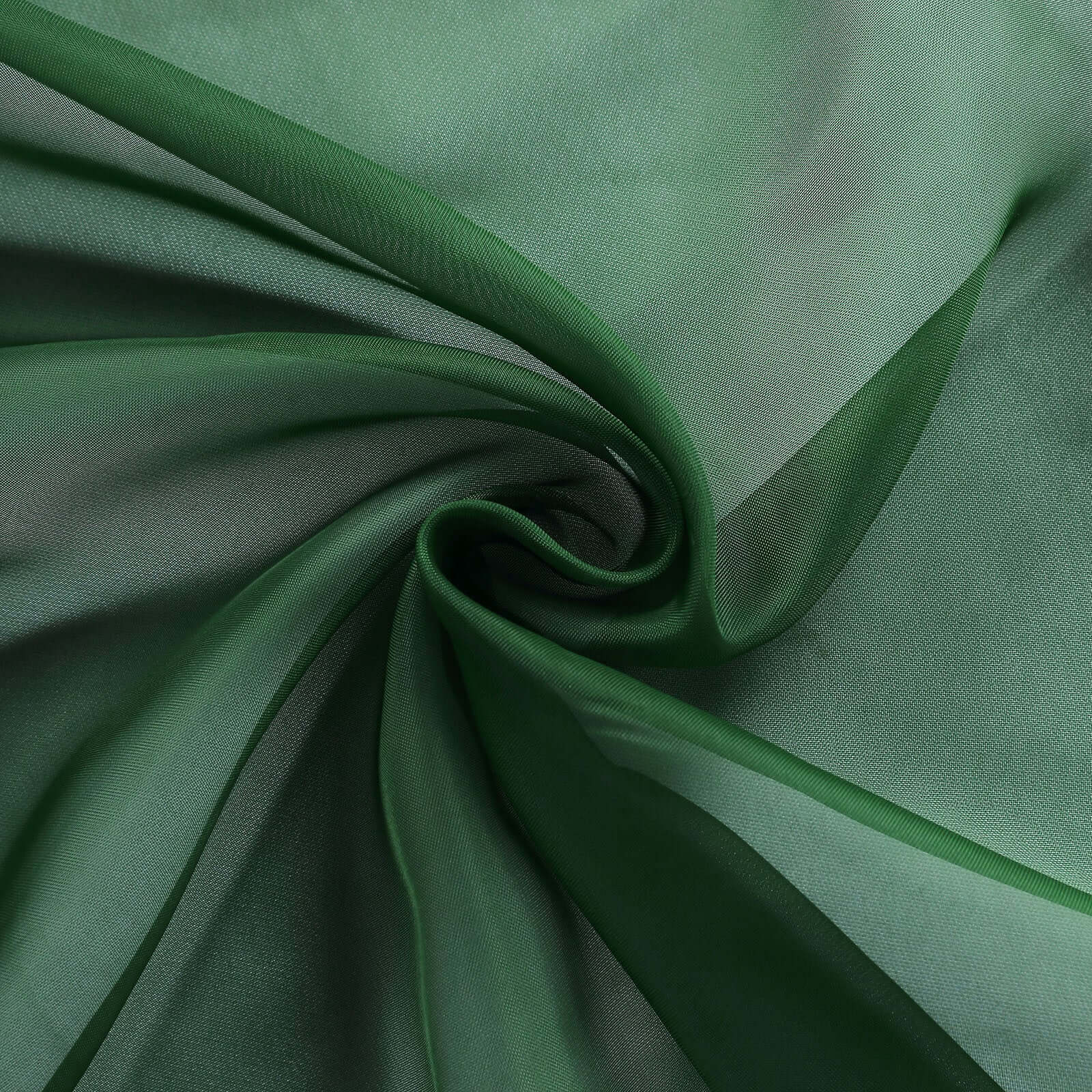 Hunter Emerald Green Chiffon Chair Sashes Set with Willow Ruffles - Elegant Party Decor