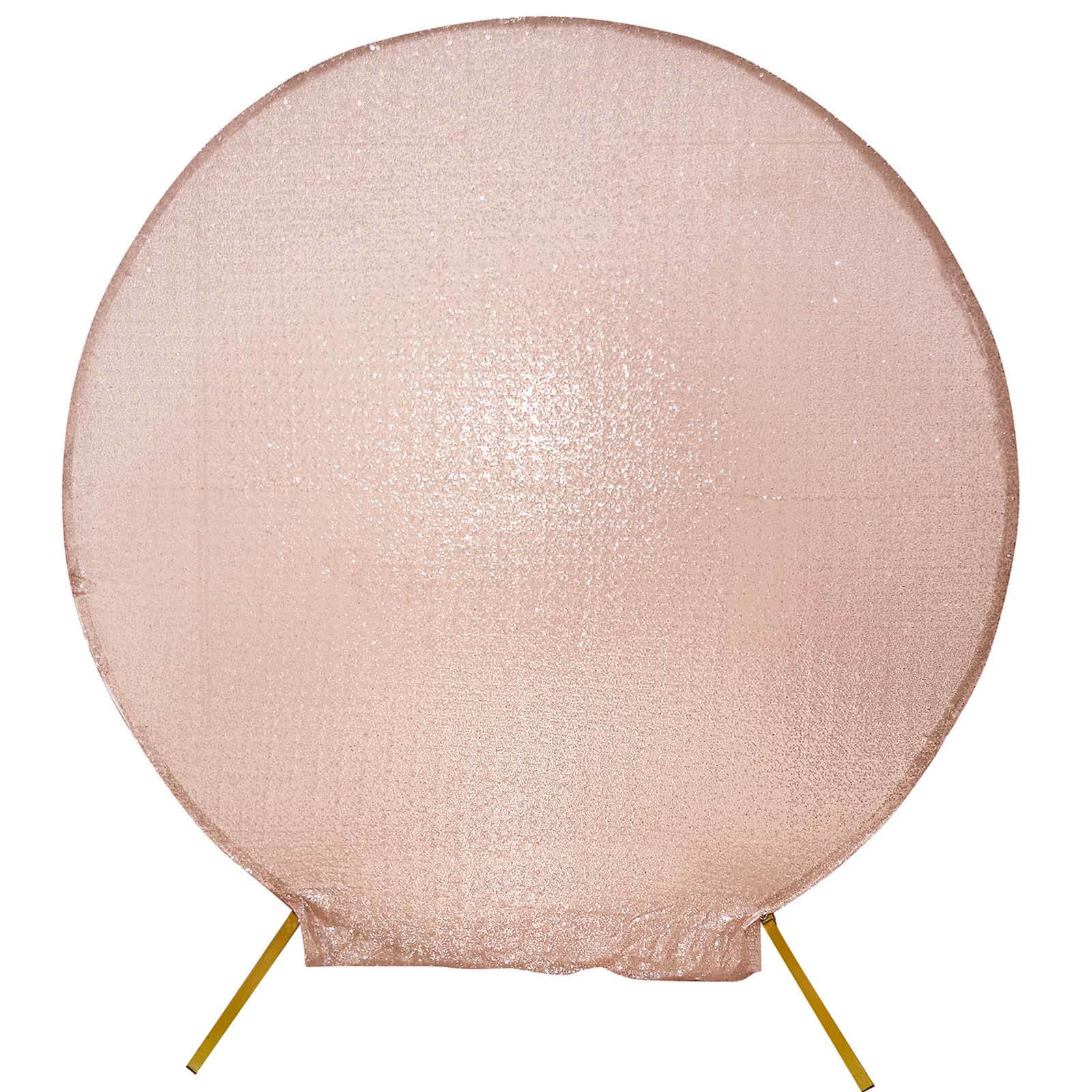7.5ft Blush Sequin Wedding Arch Cover - Shiny 2-Sided Custom Fit for Photos