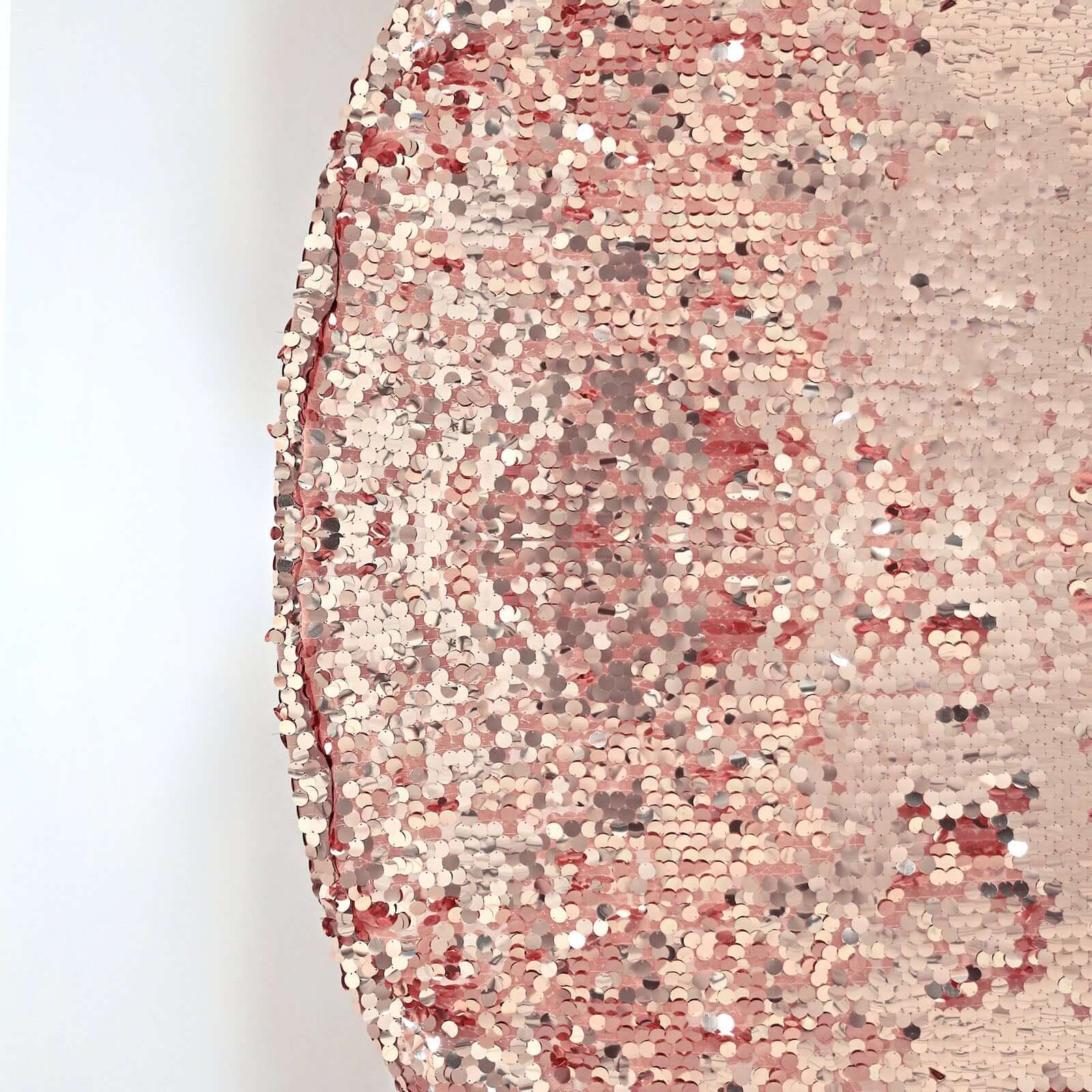 Sparkly 7.5ft Rose Gold Double-Sided Payette Sequin Wedding Arbor Cover - Perfect for Big Events