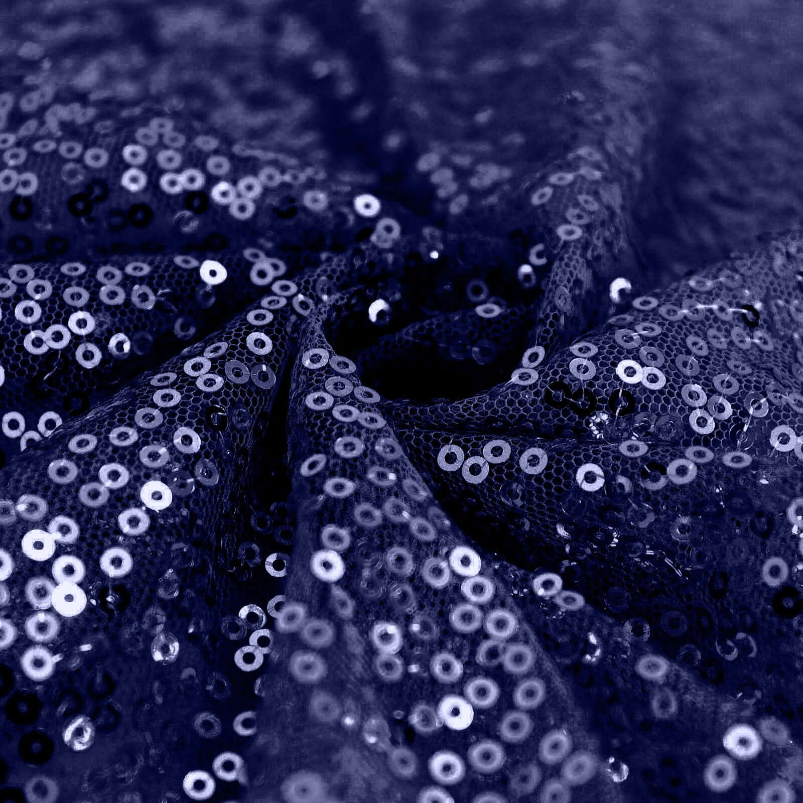 Navy Blue Seamless Glittering 120' Round Sequin Tablecloth - Ideal for Events