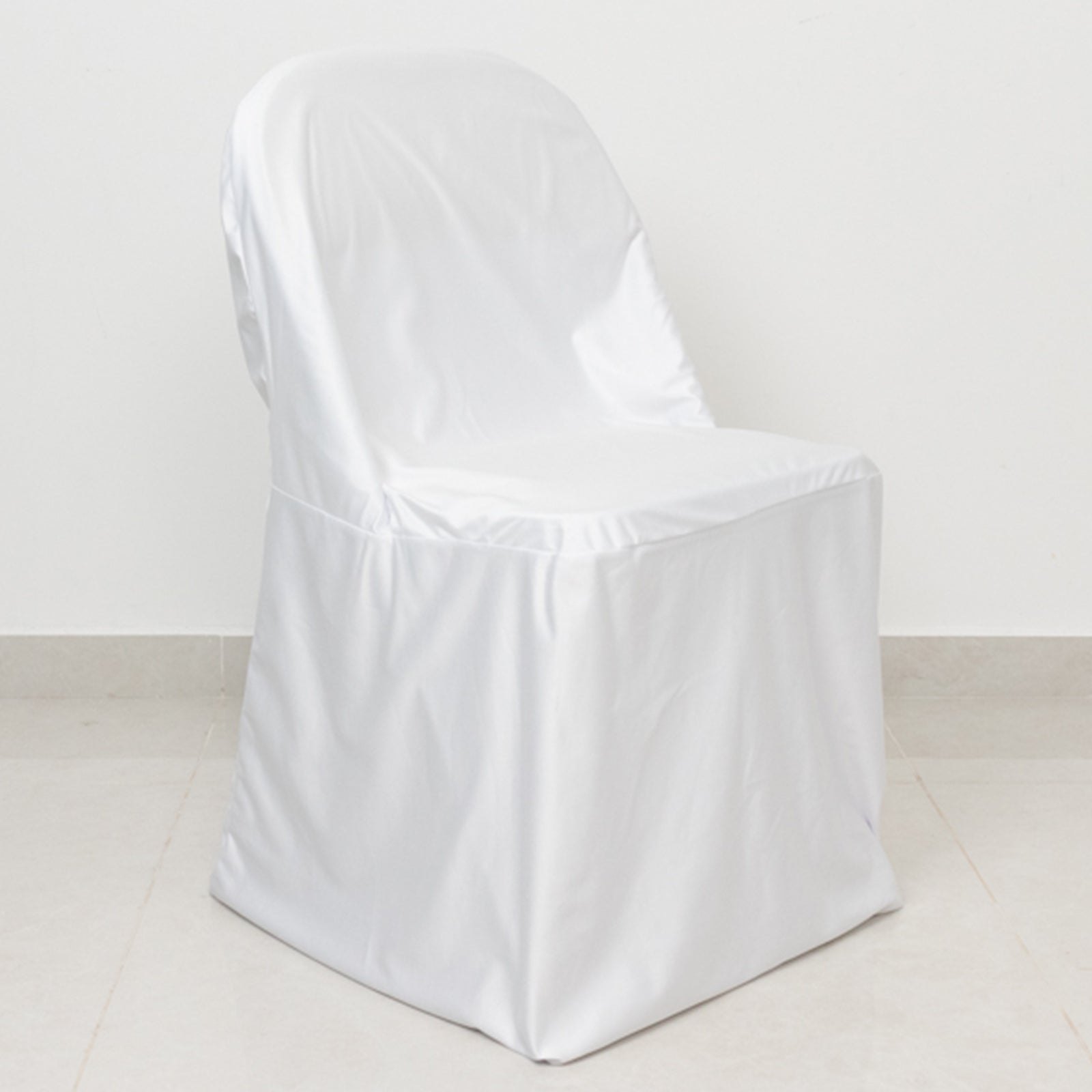 Exclusive White Scuba Stretch Folding Chair Cover - Wrinkle-Free & Durable