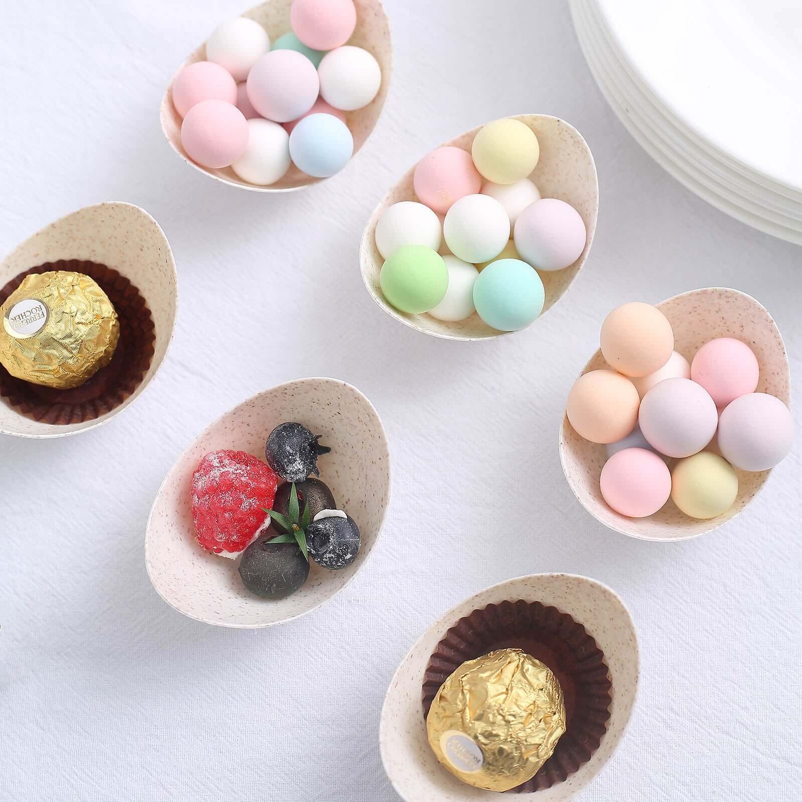 24-Pack Biodegradable Mini Wheat Straw Fiber Dessert Cups - Ideal for Ice Cream