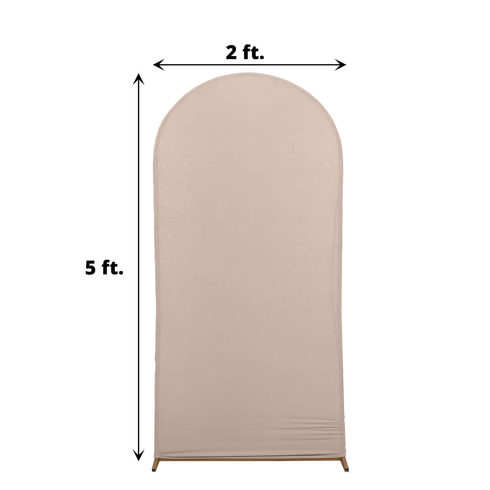 5ft Double-Sided Matte Nude Spandex Fitted Cover for Round Top Wedding Arch Stand