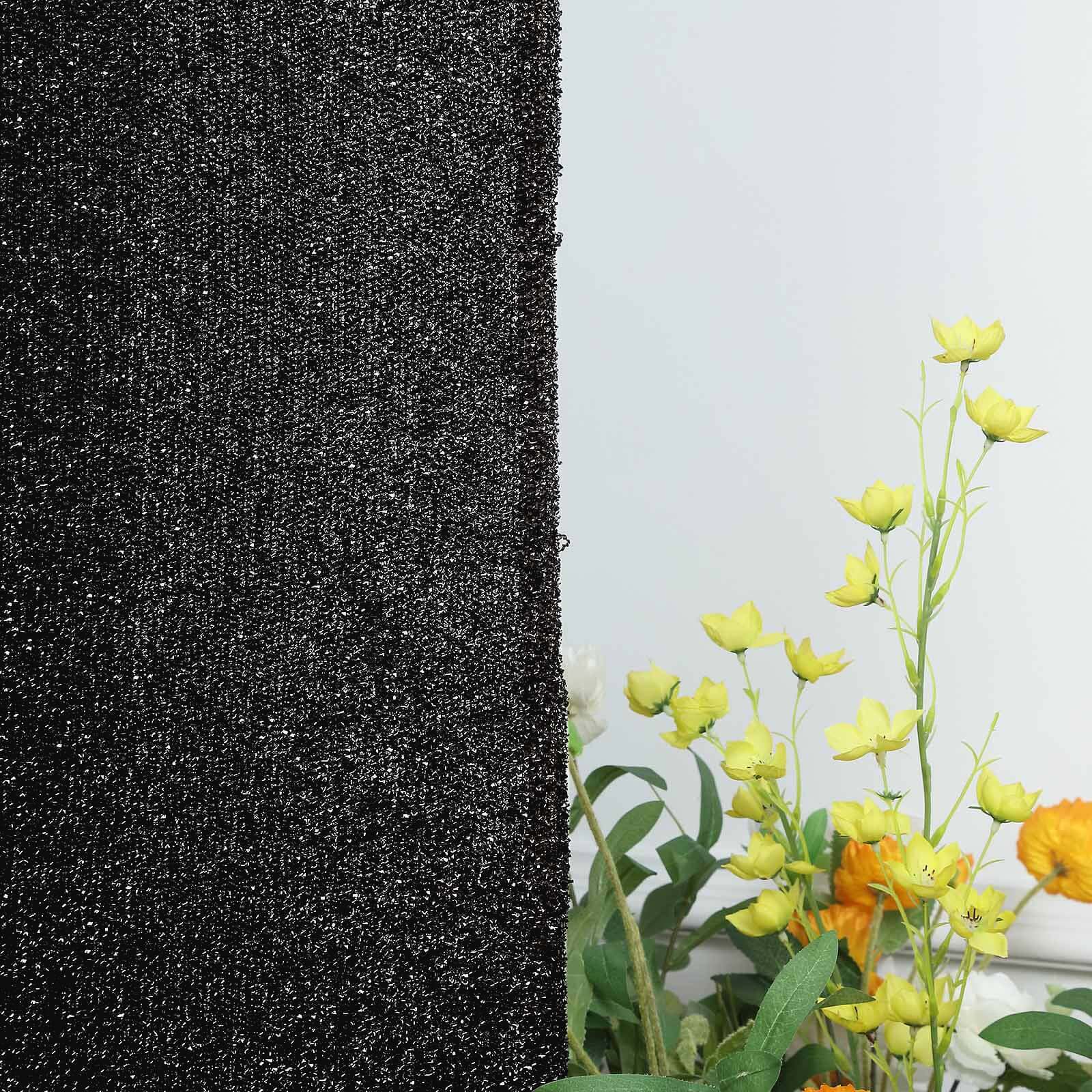 7ft Black Shimmer Tinsel Spandex Cover for Fitted Round - Top Wedding Arch Stand