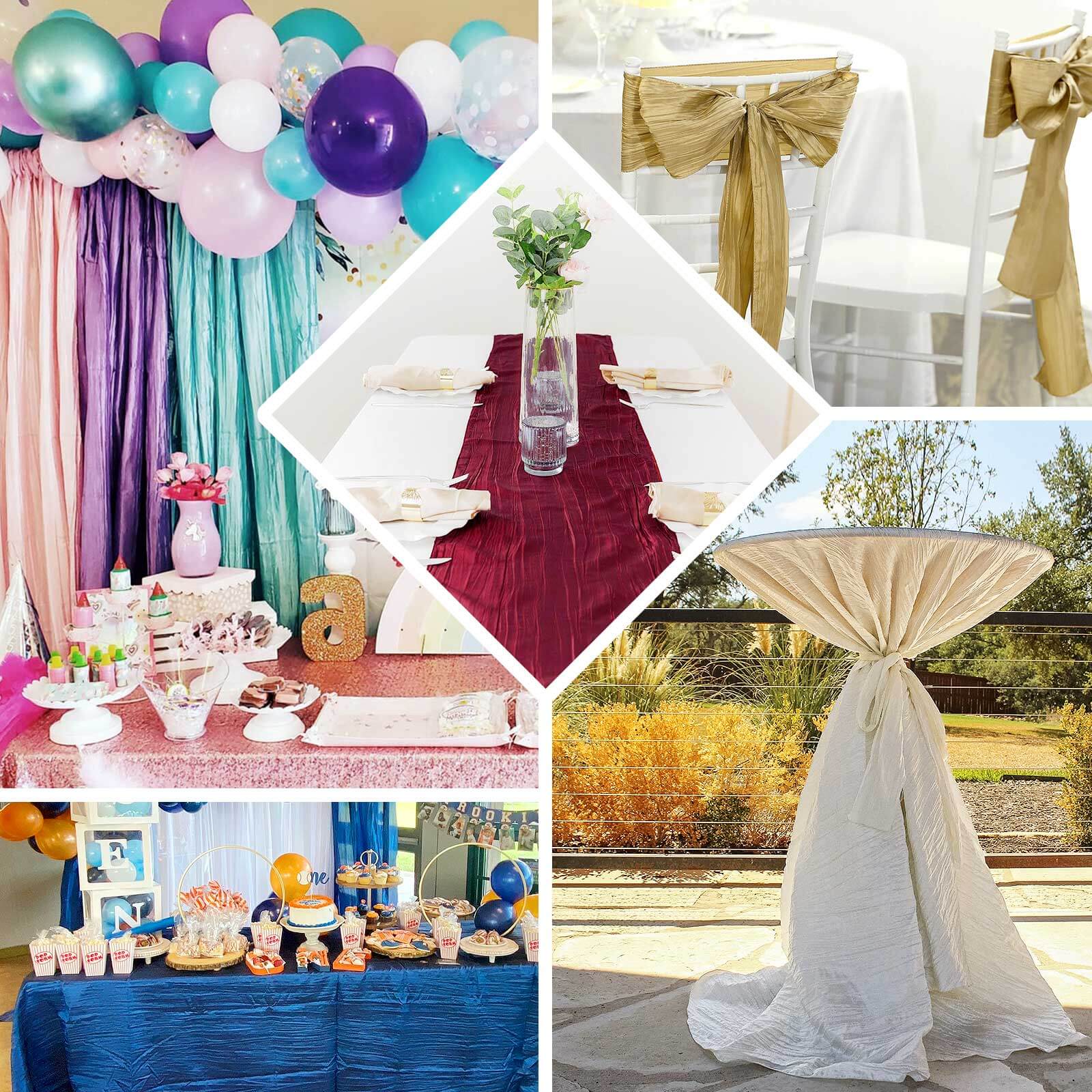 Limited-Time Offer! 54-Inch Wide, 10-Yard Violet Amethyst Accordion Crinkle Taffeta Fabric Bolt