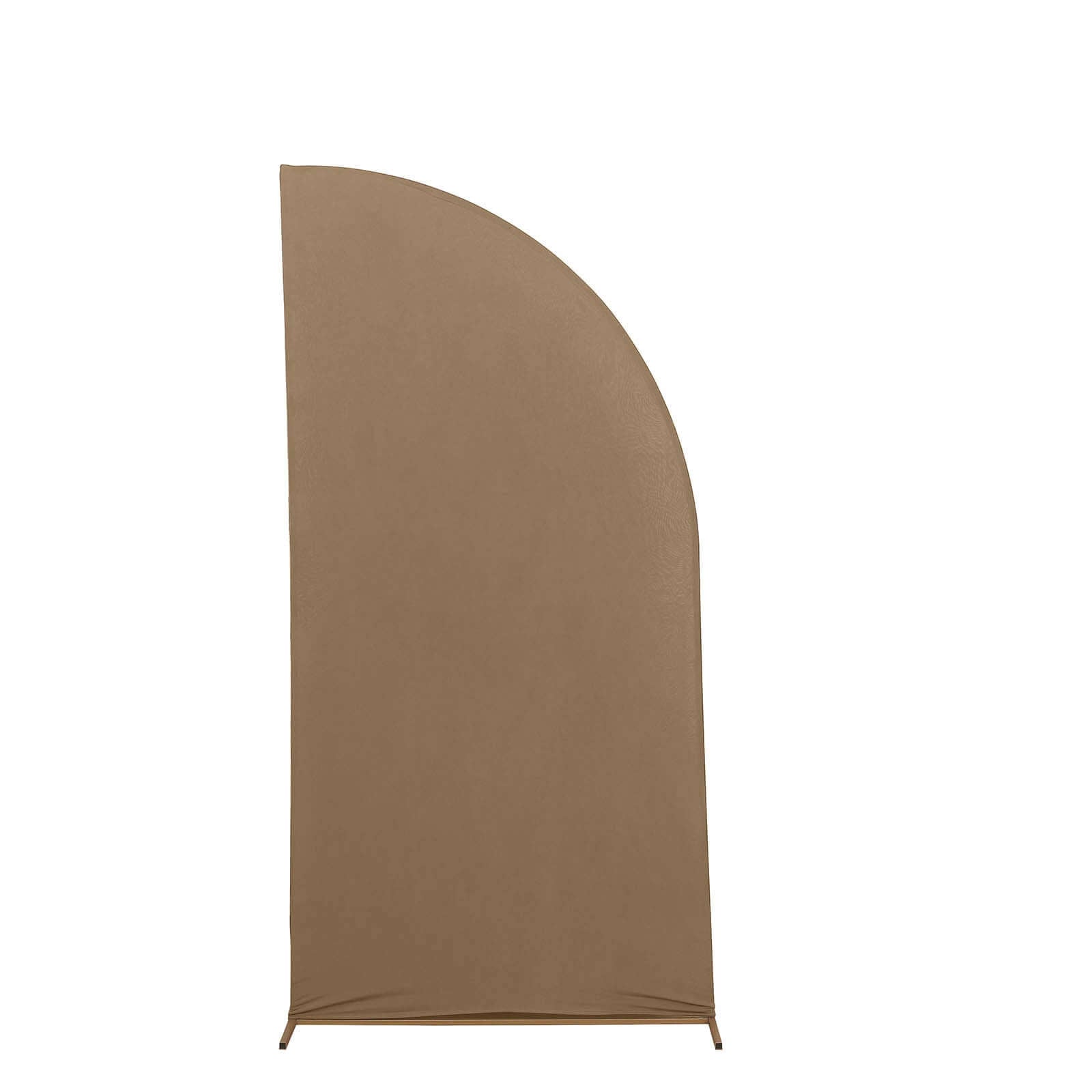 Custom-Fit 7ft Matte Taupe Spandex Half Moon Chiara Wedding Arch Backdrop Stand Cover - Exclusive Offer
