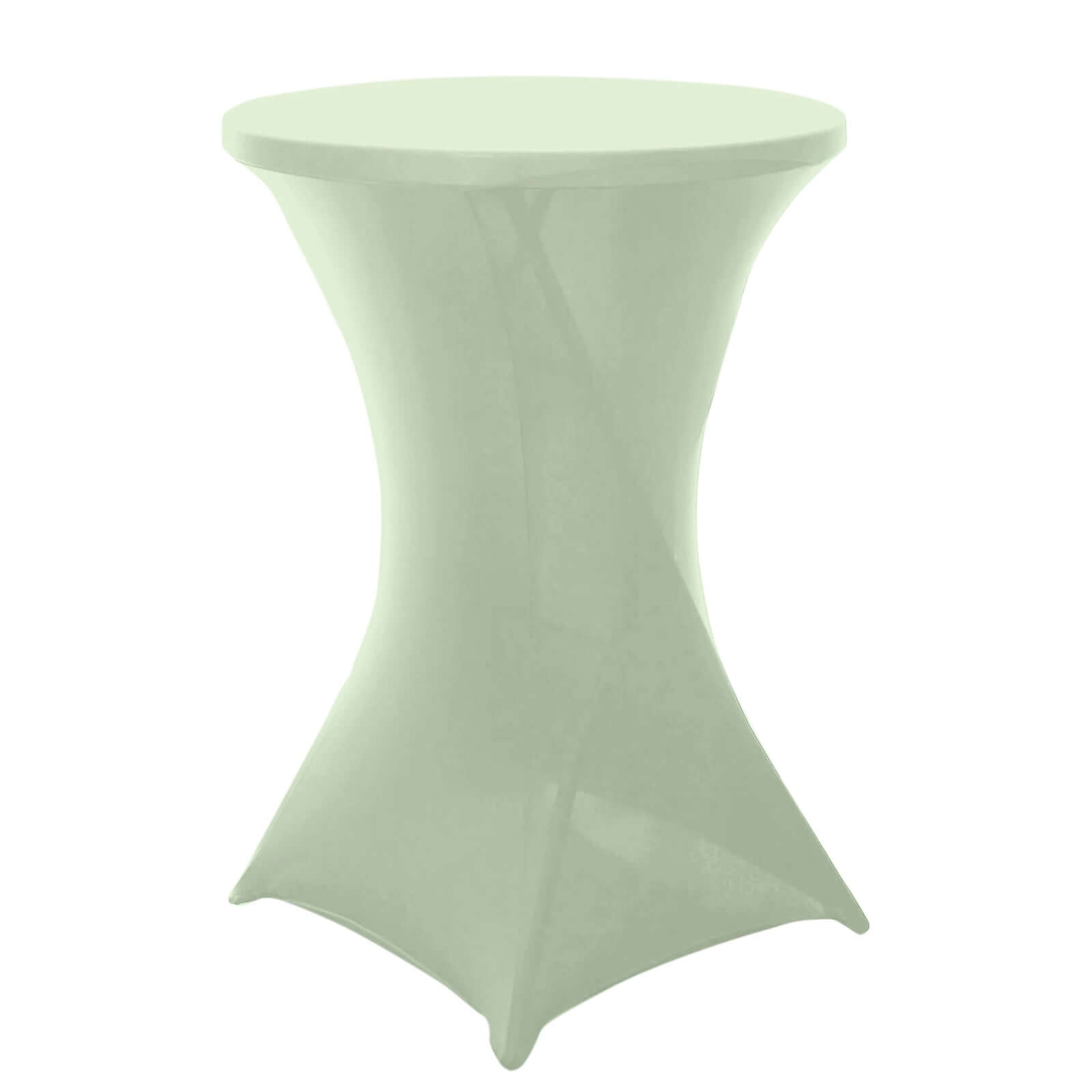 Sage Green Spandex Stretch Fitted Highboy Cocktail Table Cover - Easy Maintenance, Fits 24-32 Inch Tables