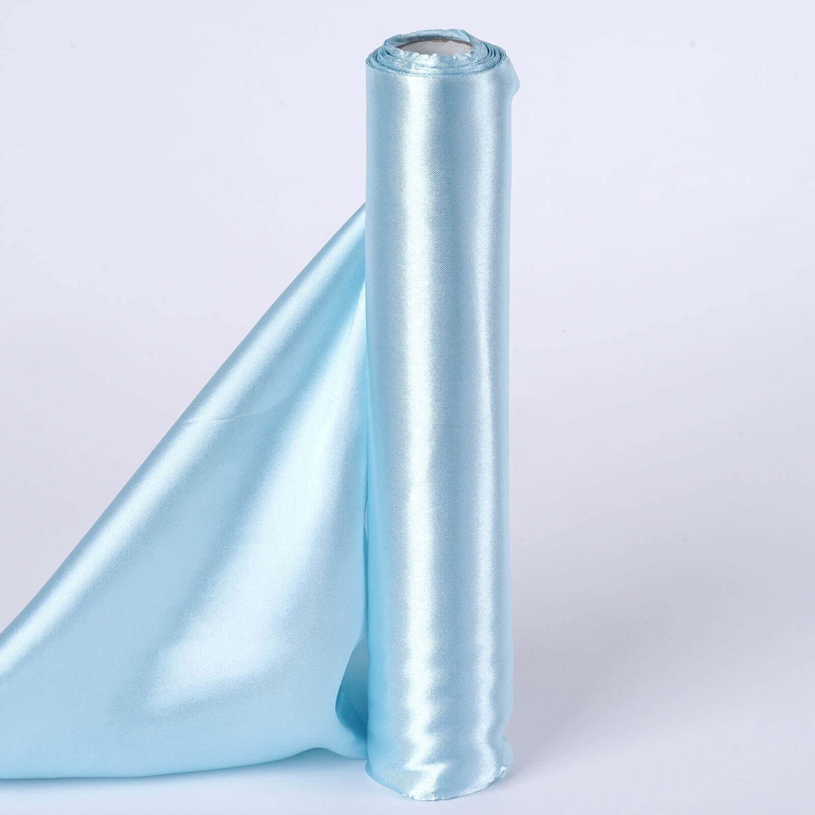 Wholesale Light Blue Satin Fabric Bolt - 12 Feet Wide, 10 Yards Long for DIY Crafts