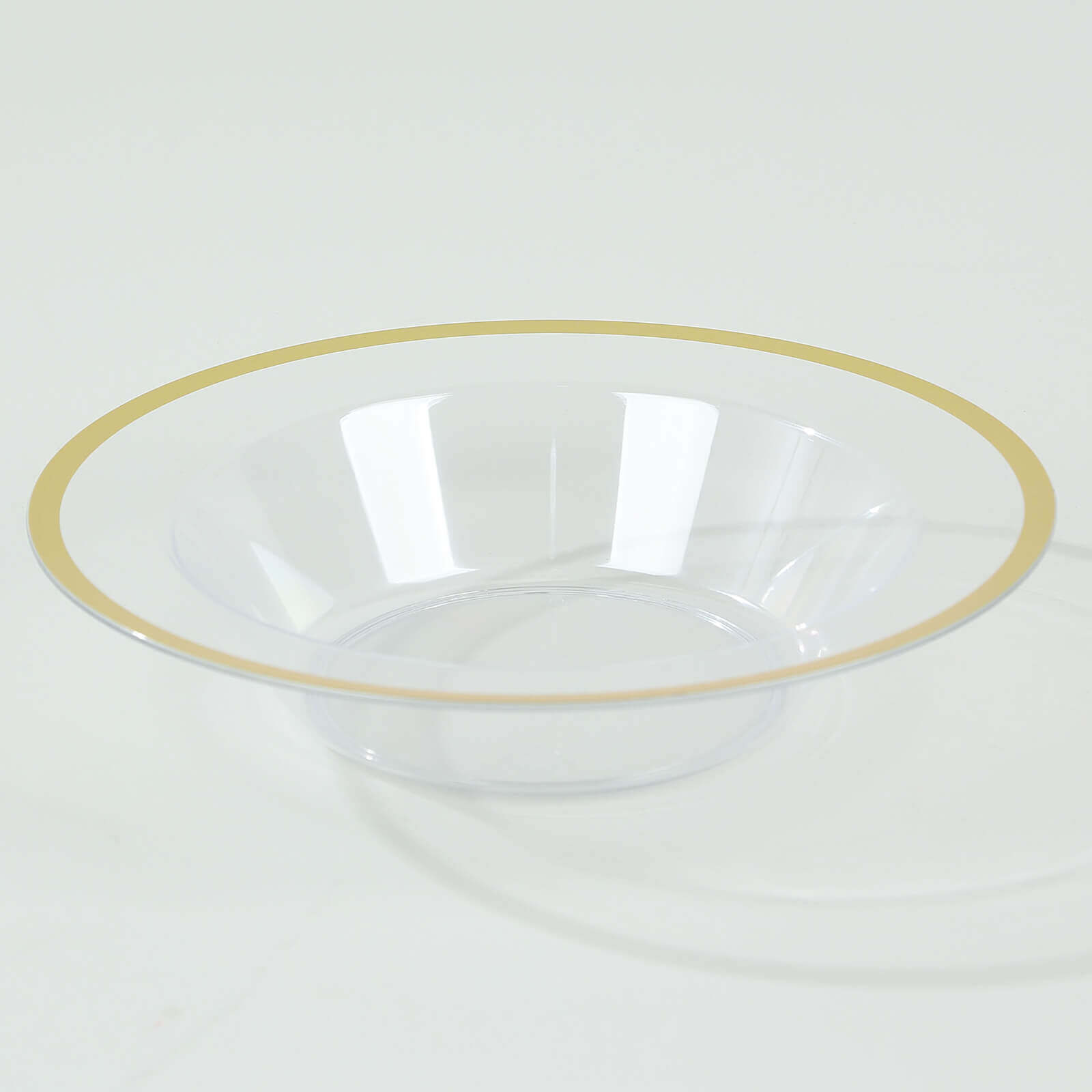 Hot Deal! 20-Pack Disposable 12oz Clear Plastic Dessert & Salad Bowls with Gold Rim