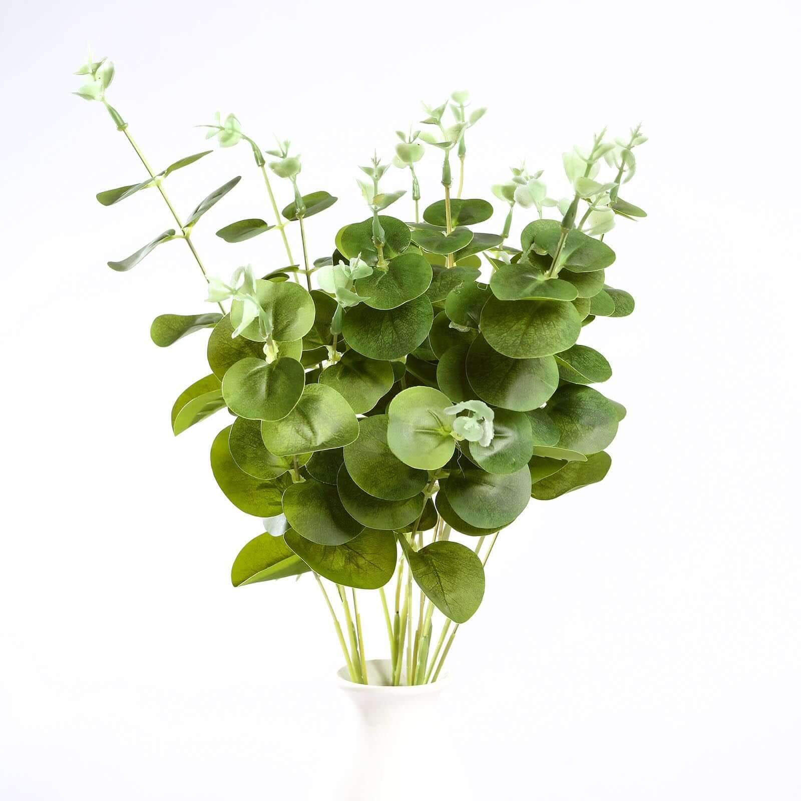 2 Pack Light Green Artificial Eucalyptus Branch Bouquets - 19 Inches