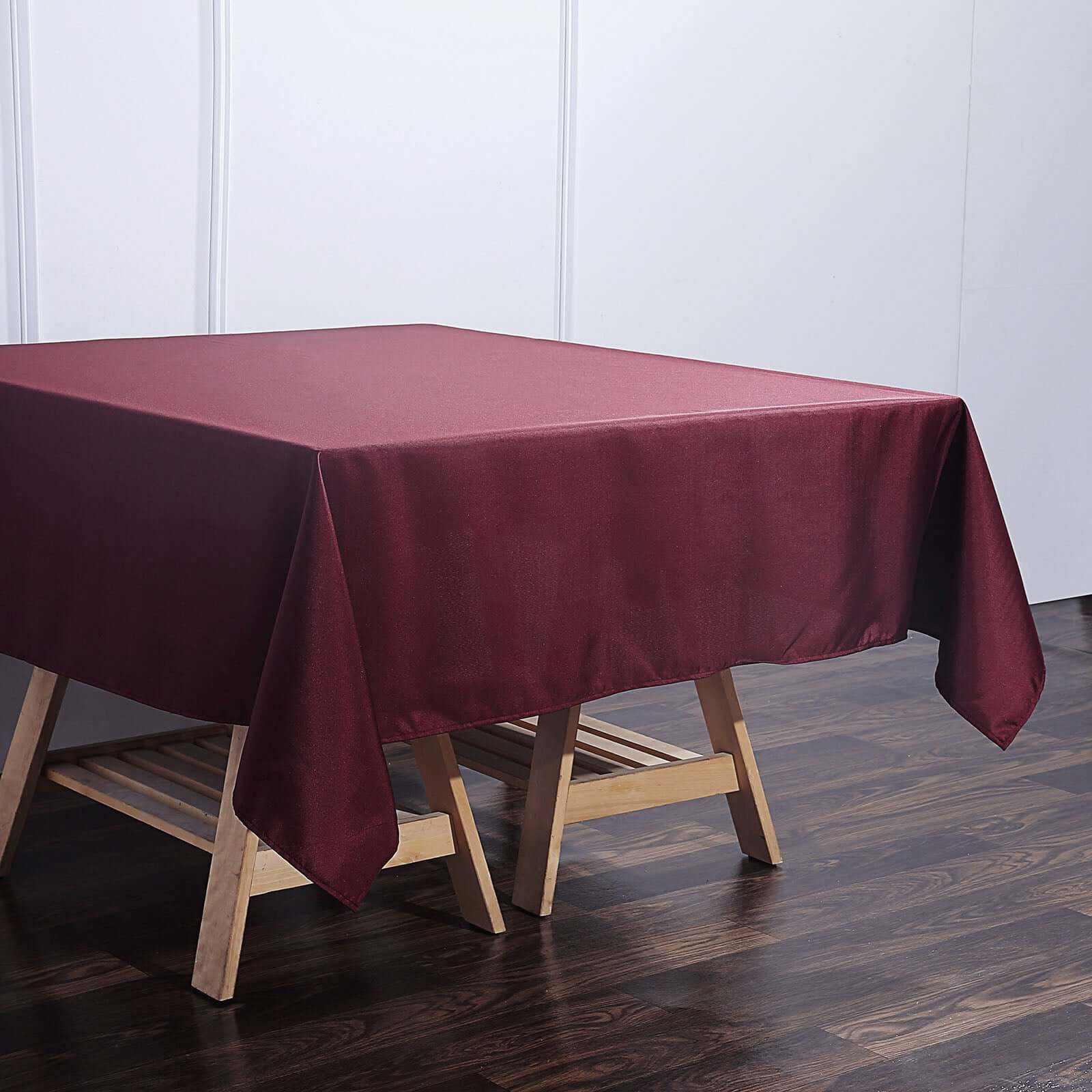 Hot! Wrinkle-Resistant & Durable 70x70 Burgundy Polyester Square Tablecloth