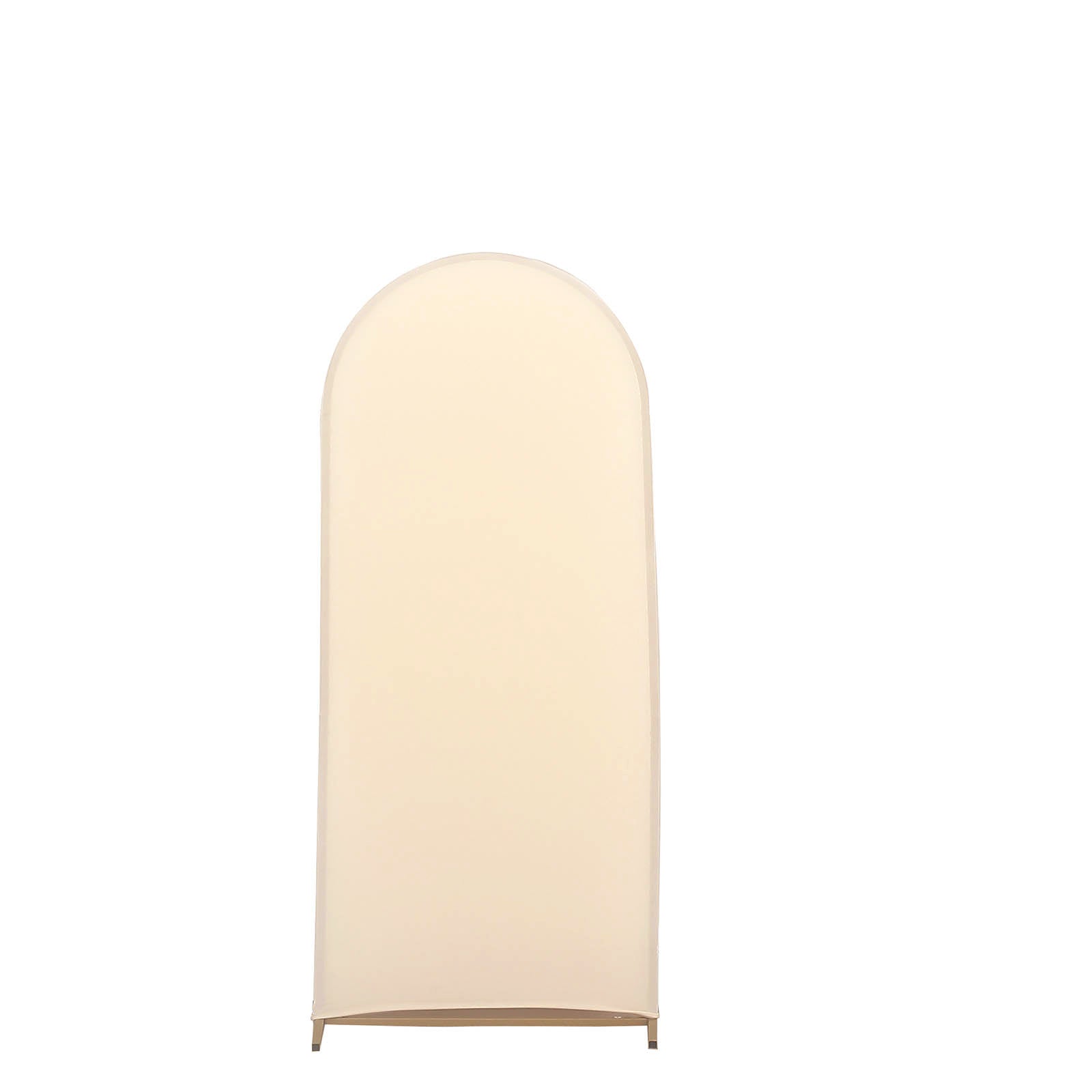 Hot Sale! Set of 4 Matte Beige Spandex Fitted Covers for Round Top Chiara Wedding Arch Stands in 4 Sizes