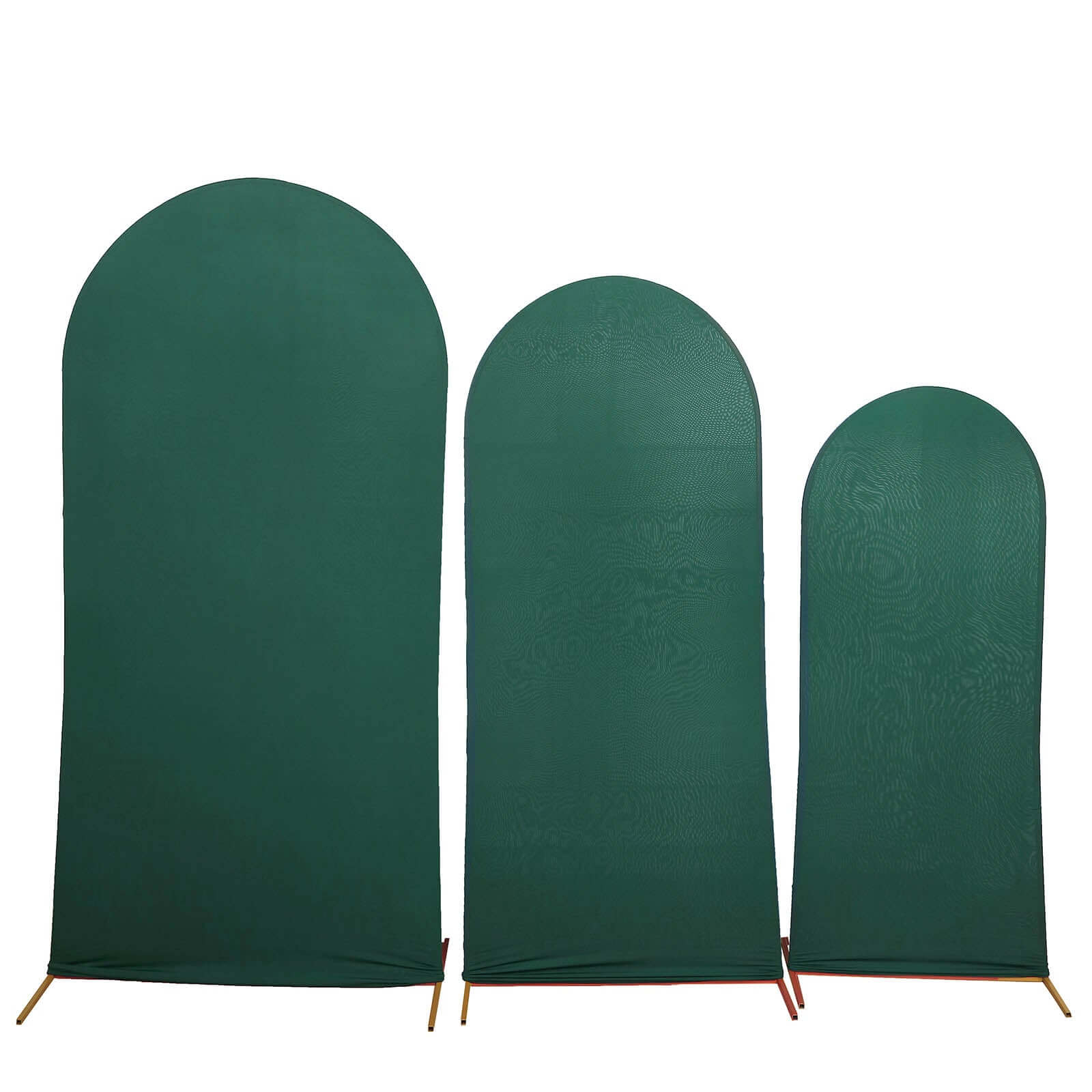 3-Piece Matte Hunter Emerald Green Spandex Fitted Covers for Round Top Chiara Wedding Arch (5ft, 6ft, 7ft)