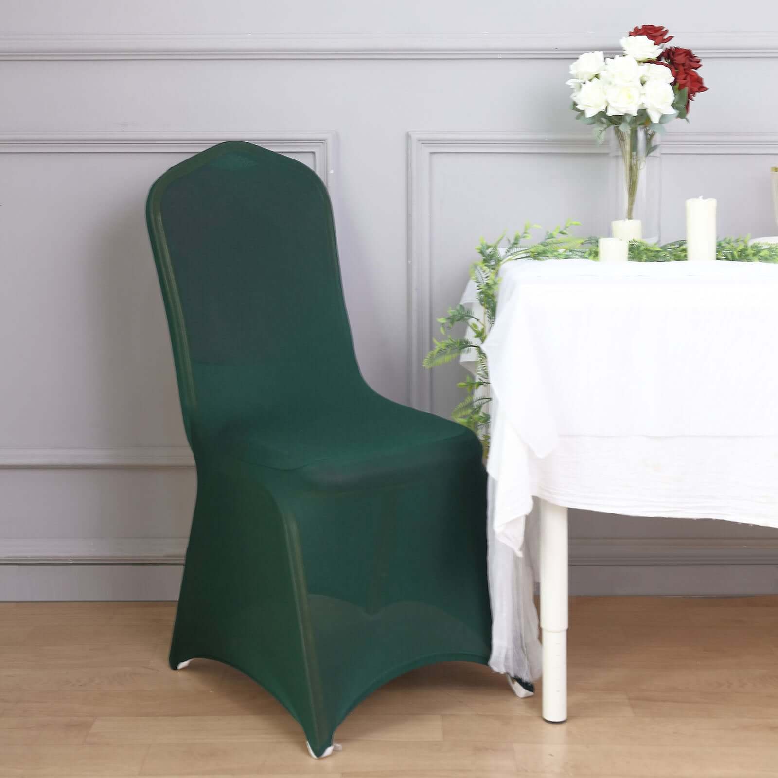 Hunter Emerald Green Spandex Banquet Chair Cover - Stretch 160GSM Fabric