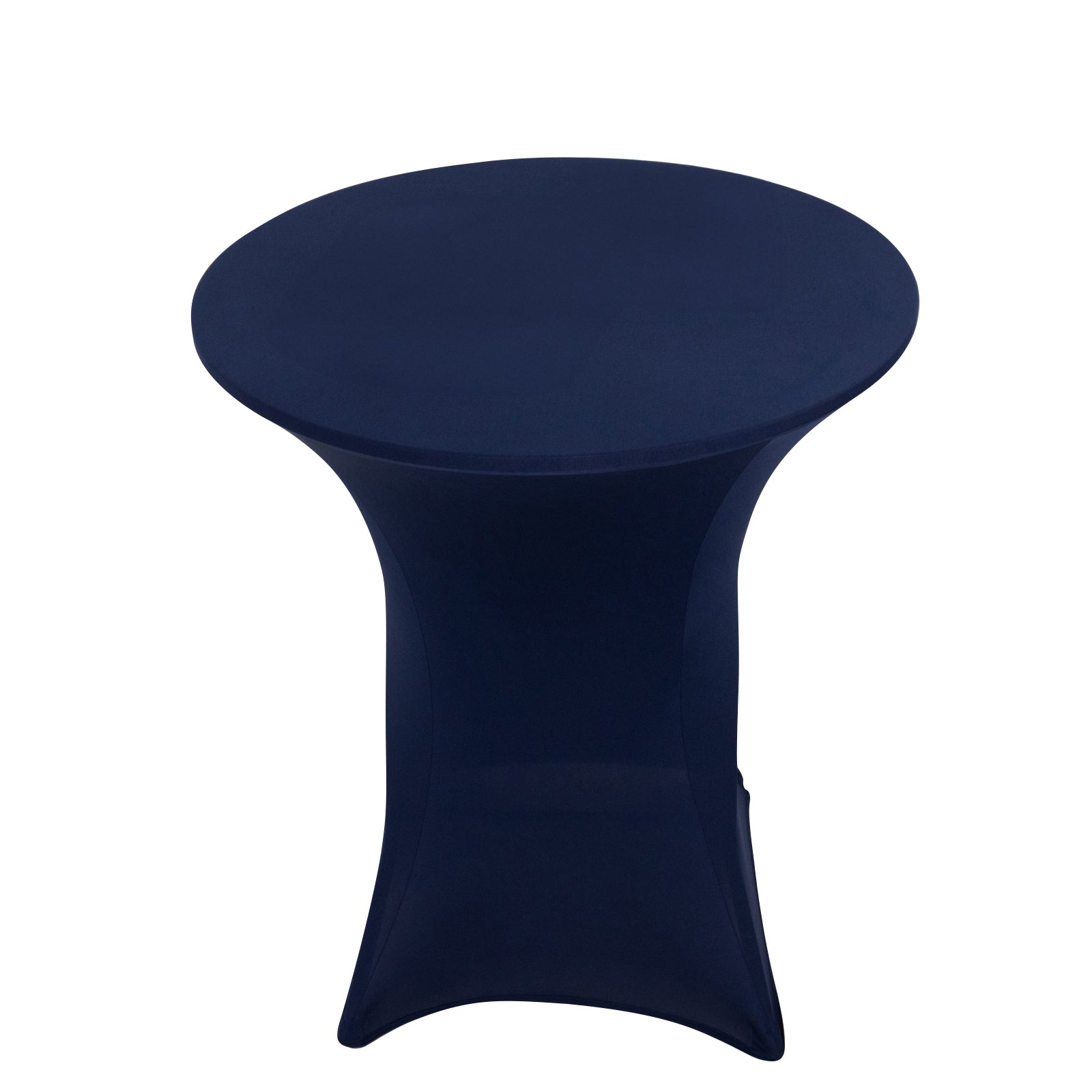 Navy Blue Spandex Stretch Fitted Cocktail Table Cover - Easy to Maintain, 33-36 Round