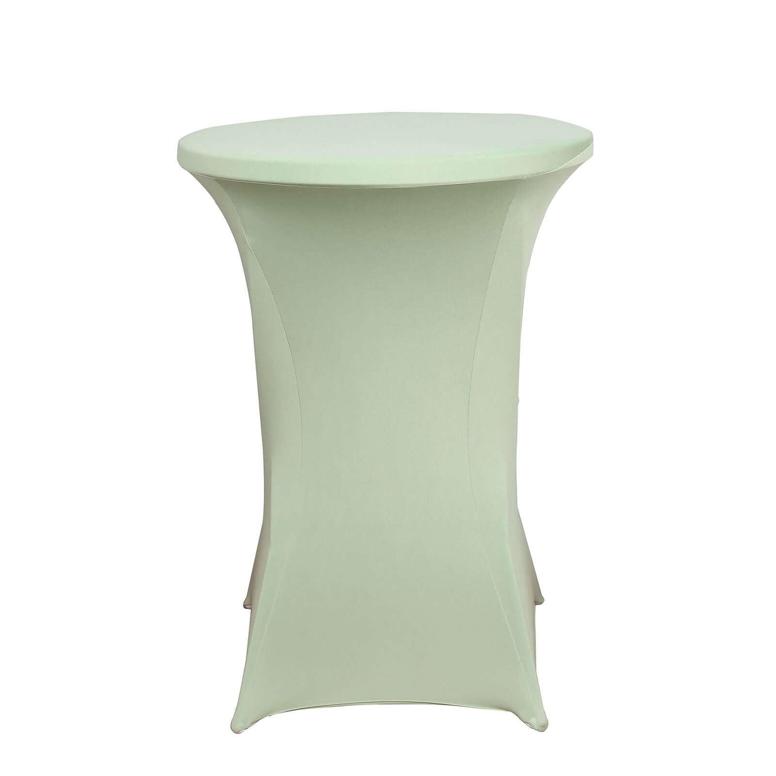 Sage Green Spandex Stretch Fitted Highboy Cocktail Table Cover - Easy Maintenance, Fits 24-32 Inch Tables