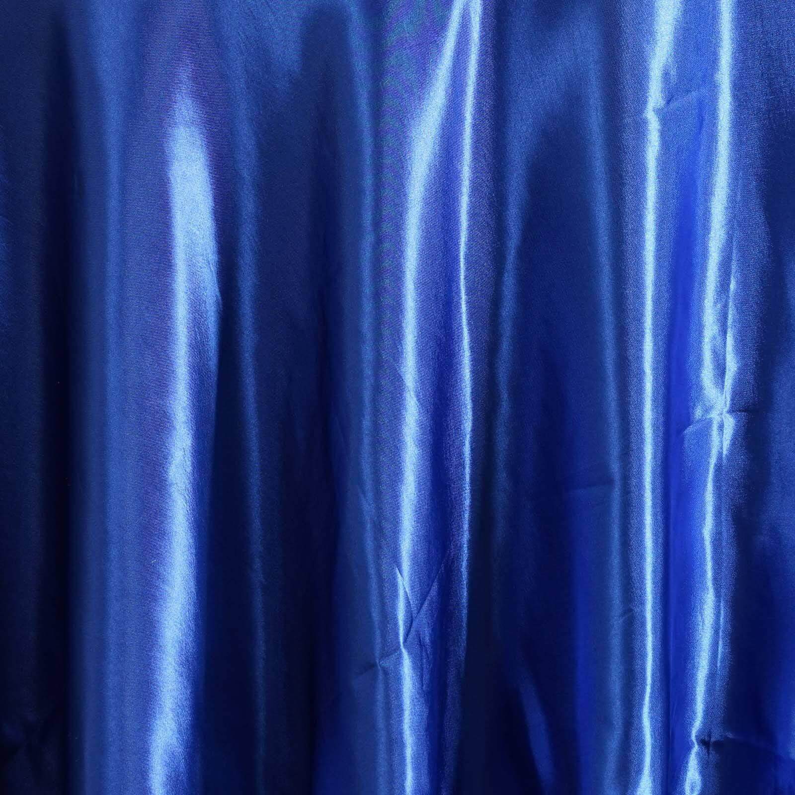 Royal Blue Satin 108-Inch Round Tablecloth - Smooth, Lustrous, and Ideal for Events