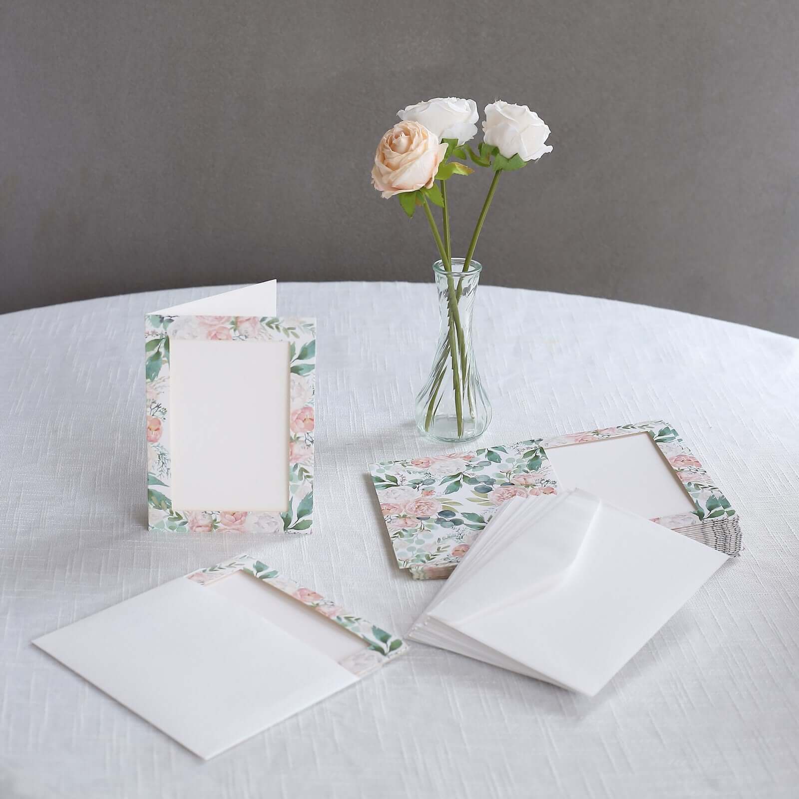 25-Pack White and Gold Peony Floral Thank You Cards with Envelopes - Ideal for Party Invitations and Milestones