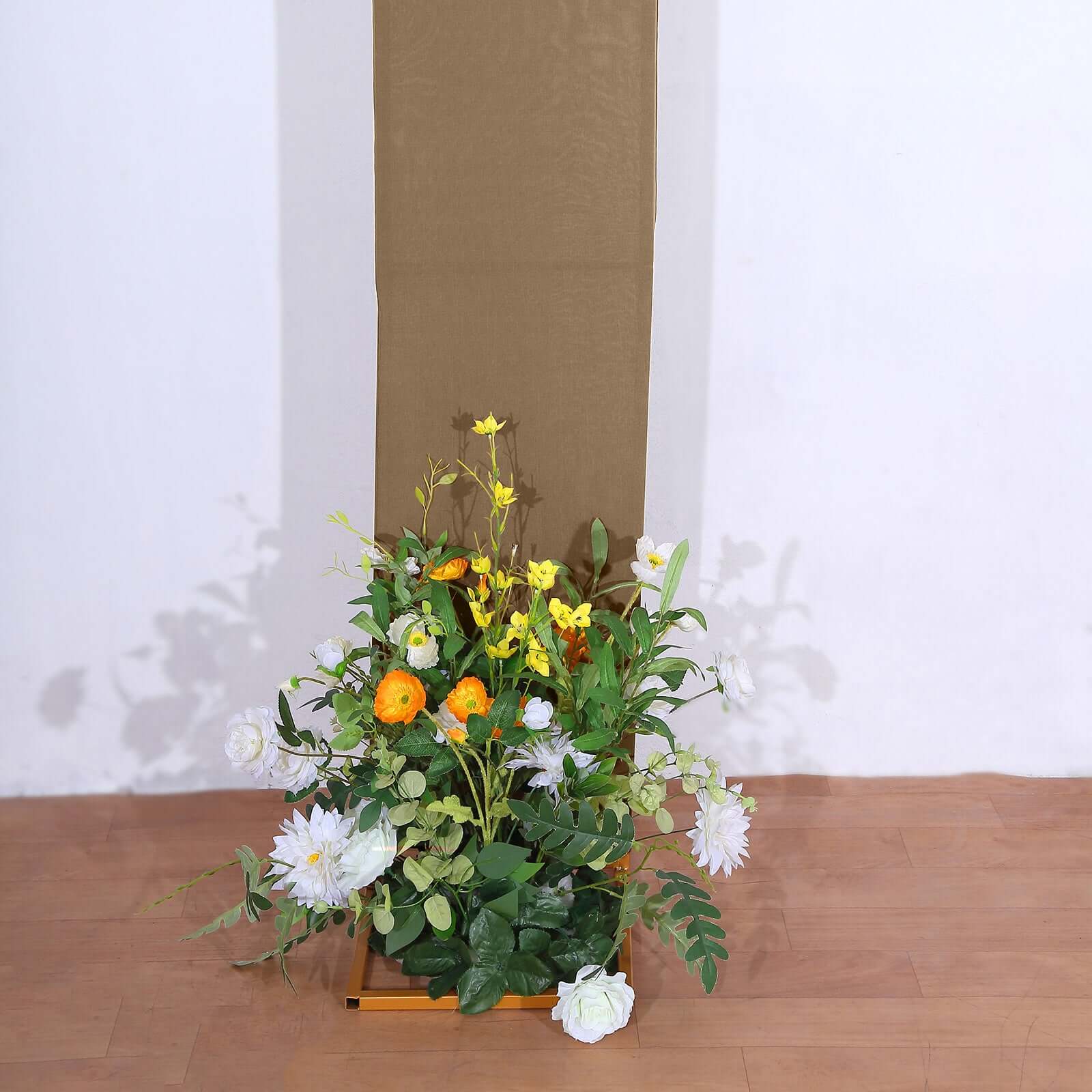 Premium 8ft Taupe Spandex U-Shaped Fitted Wedding Arch Cover - Ideal for Events