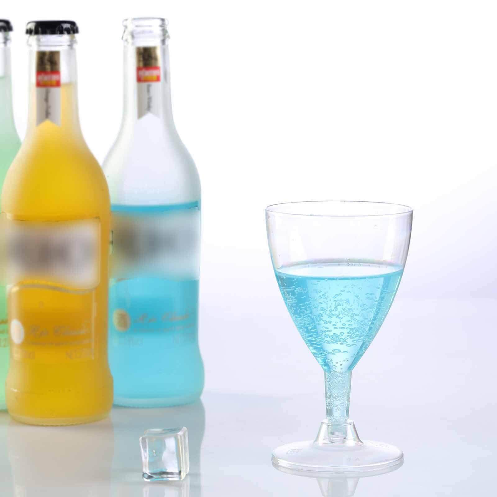 Hot Deal! 12-Pack 6oz Clear Plastic Disposable Wine Glasses with Short Hollow Stem